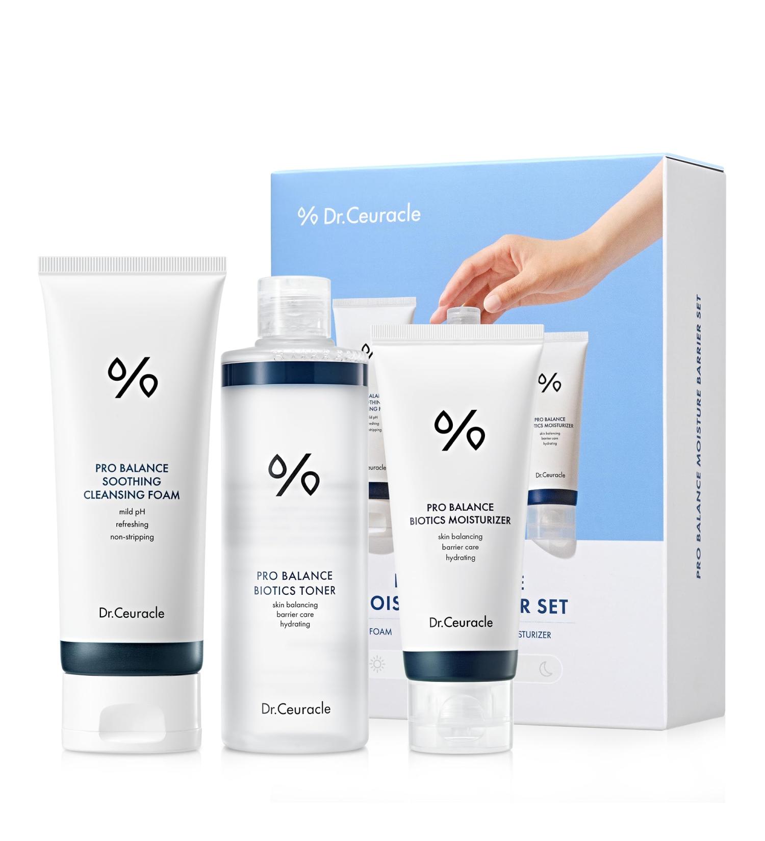 Dr.Ceuracle Pro Balance Moisture Barrier Set - Moisturizing pH Balanced Korean Skincare Gift Set included Cleansing Foam, Toner, Cream - Buy Online on GoSupps.com