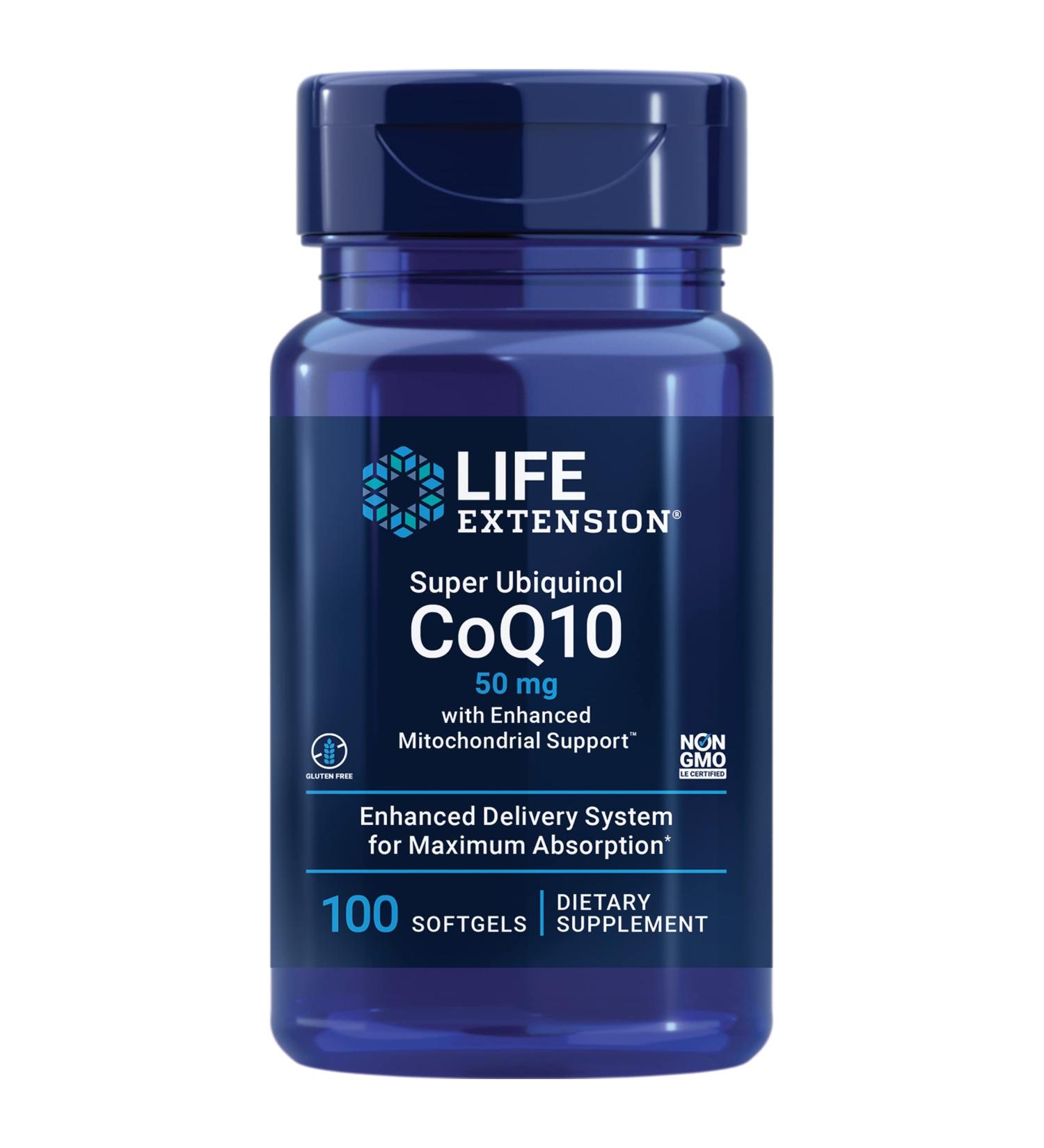Life Extension Super Ubiquinol CoQ10 50 mg - Enhanced Mitochondrial Support, 100 Softgels - Buy Online on GoSupps.com