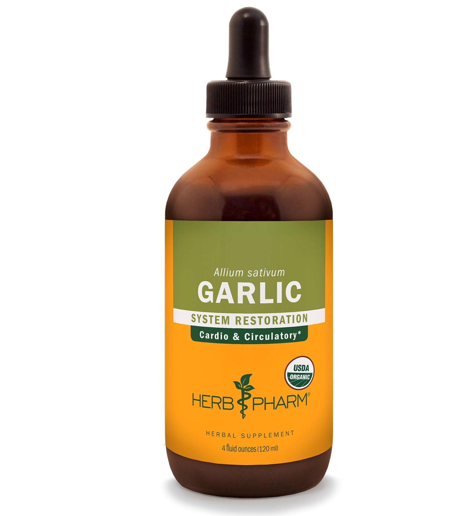 Organic Garlic Liquid Extract for Cardiovascular Support - 4oz | Herb Pharm - Buy Online on GoSupps.com