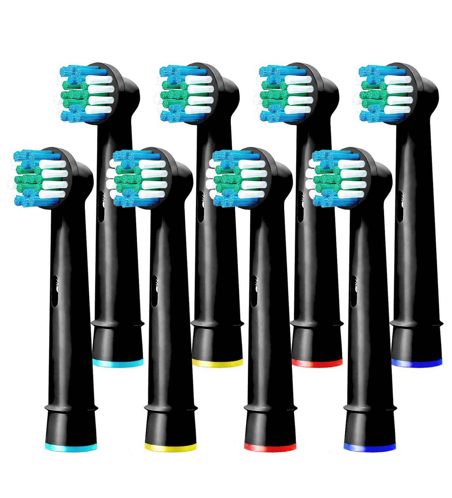 Yanaboo Toothbrush Heads Compatible with Braun Oral B Electric Toothbrushes Black Precision Clean Replacement Brush Head Fit Professional Care and More Vitality Pro Smart Genius Series (Pack of 8) 8c Black - Buy Online on GoSupps.com