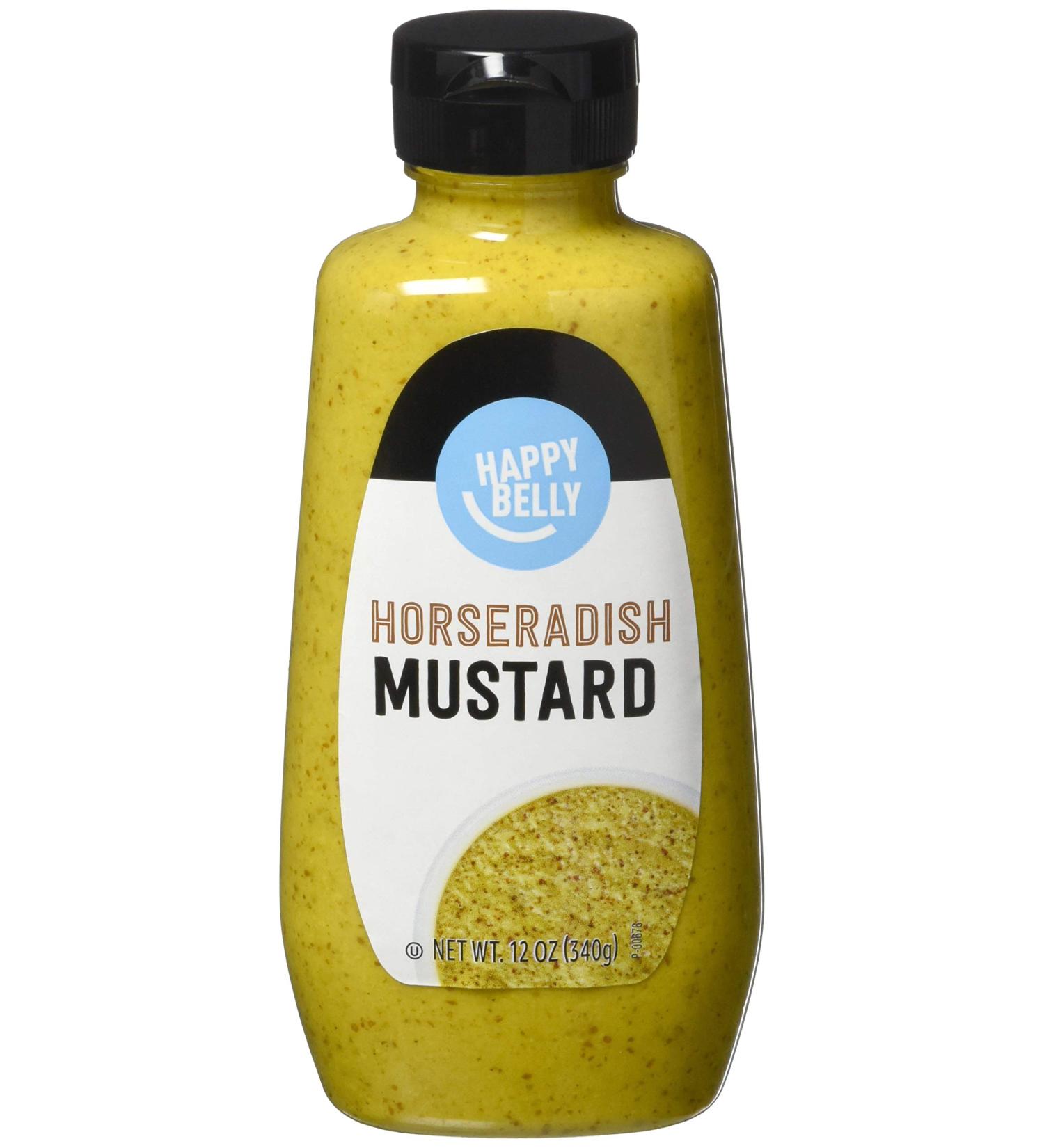 Happy Belly Horseradish Mustard 12oz - Kosher Condiment by Amazon Brand - Buy Online on GoSupps.com