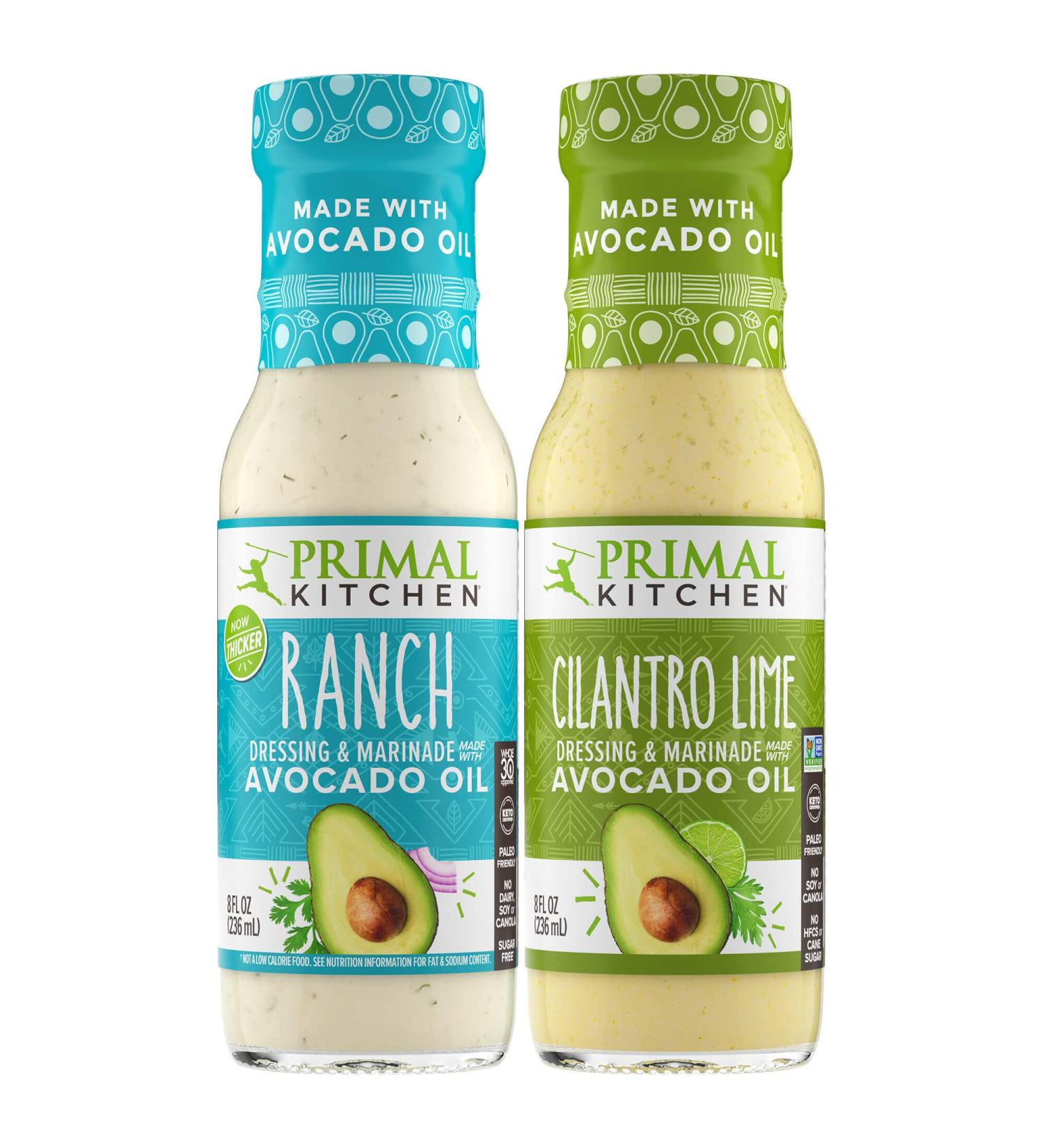 Primal Kitchen No Dairy Avocado Oil Dressing & Marinade Two Pack - Ranch & Cilantro Lime - Non-GMO, Gluten-Free - Buy Online on GoSupps.com