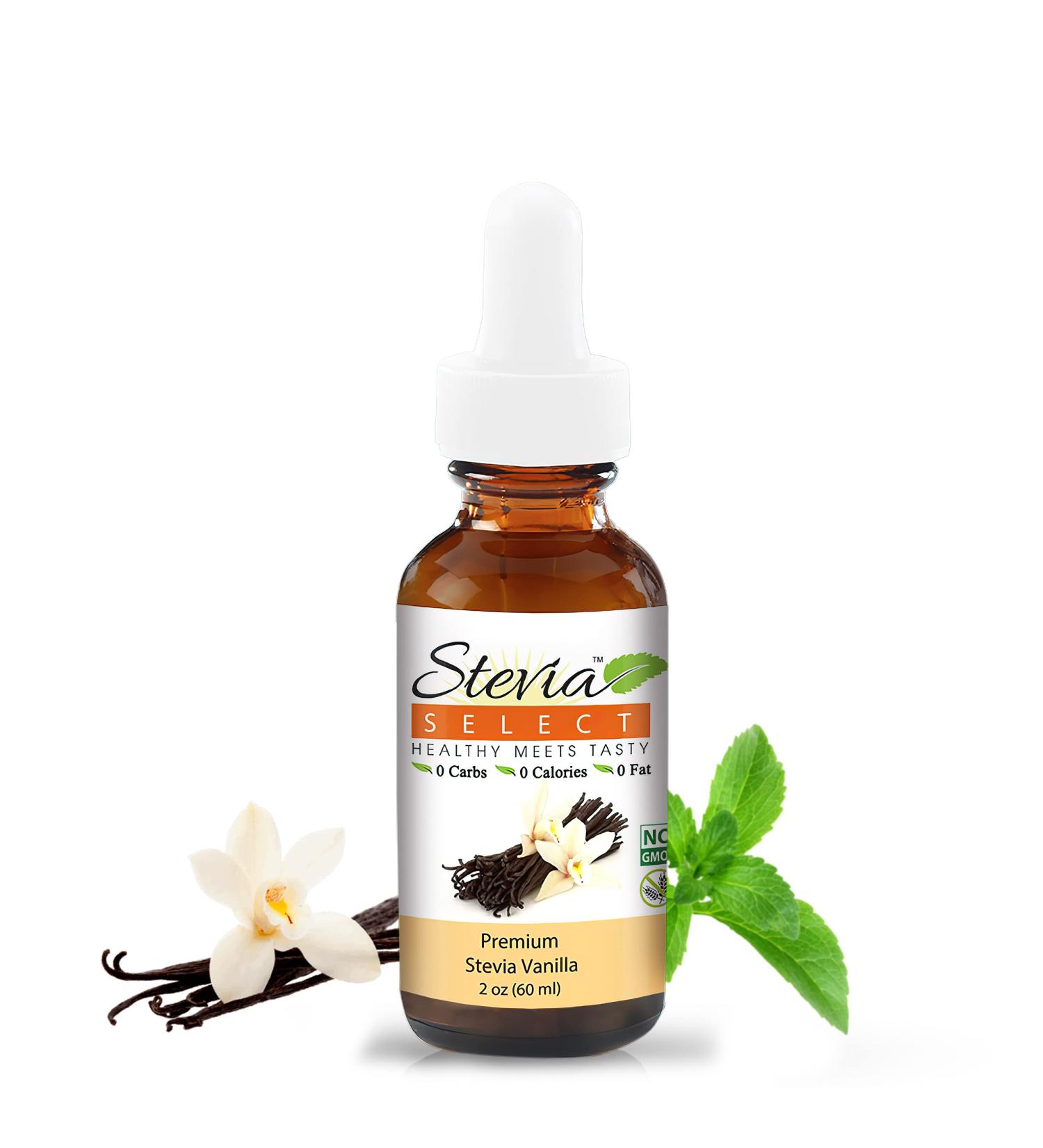Stevia Select Vanilla Liquid Stevia Drops - Zero Calorie Keto Friendly Sweetener - 2 Oz - Buy Online on GoSupps.com