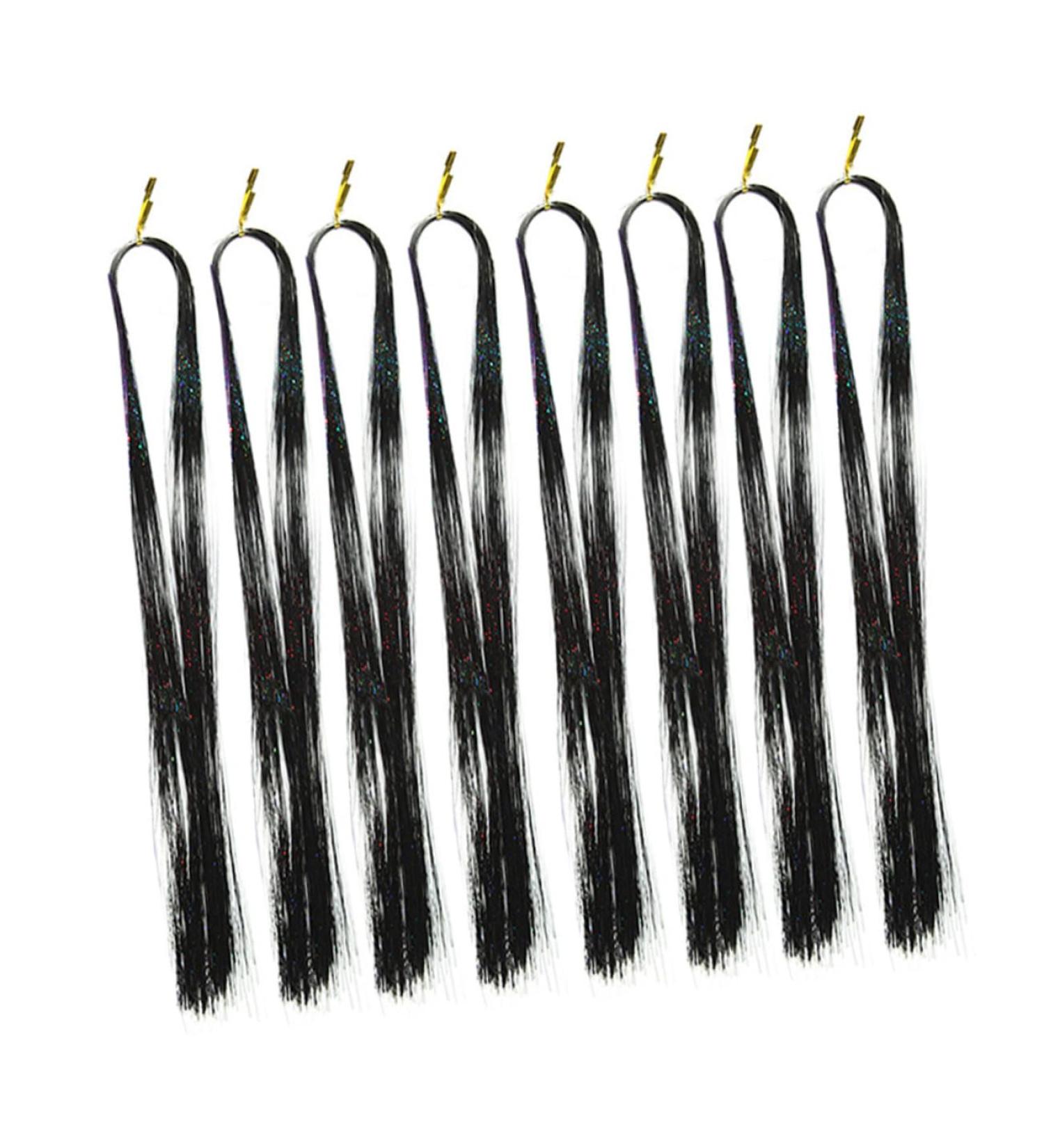 Didiseaon 1pc Extensions Glitter Hair Extensions Color Wig Wigs Colored Ladies Wigs Sparkle Hair Extensions Colorful Wigs Womens Wigs Tinsel Hair Extensions M Black - Buy Online on GoSupps.com