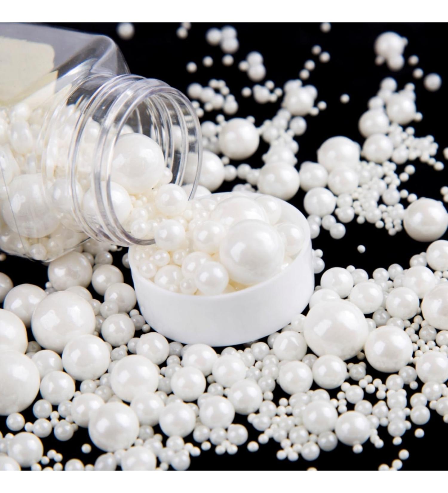 Edible Candy Cake Decoration White Pearl 4.23 Ounces Birthday Halloween Thanksgiving Christmas party Team Dinner Cake Cupcake Cookies for Dessert Sprinkles - Buy Online on GoSupps.com
