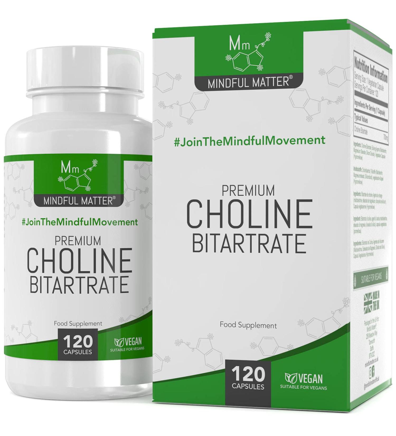 MM Choline 700mg High Strength Vegan Supplement - 120 Capsules | Non-GMO & Gluten-Free | UK Manufactured - Buy Online on GoSupps.com