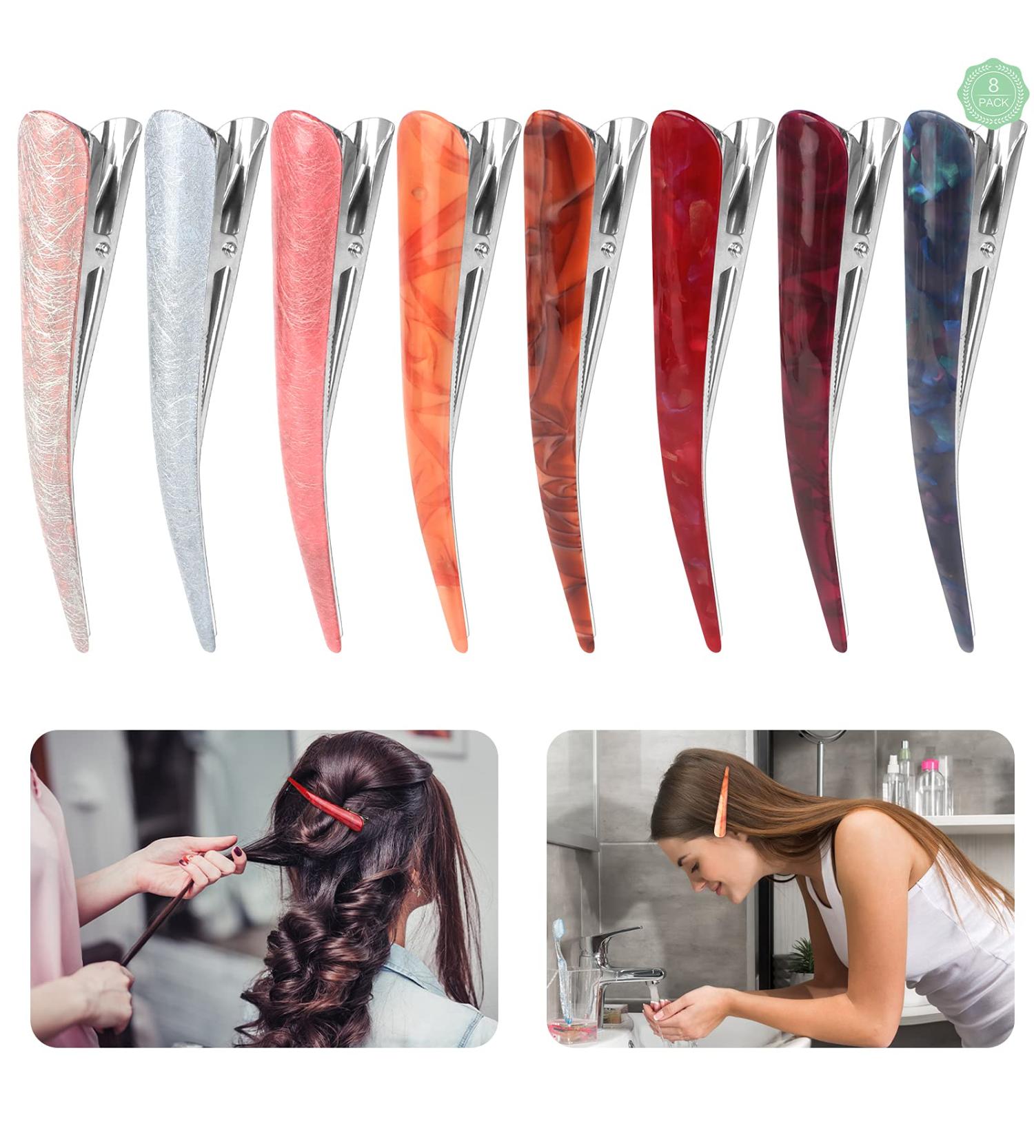 8 Large Acrylic Duck Beak Hair Clips - Non-Slip Alligator Hairpins for Thick & Thin Hair | Colorful Women s Hair Accessories - Buy Online on GoSupps.com