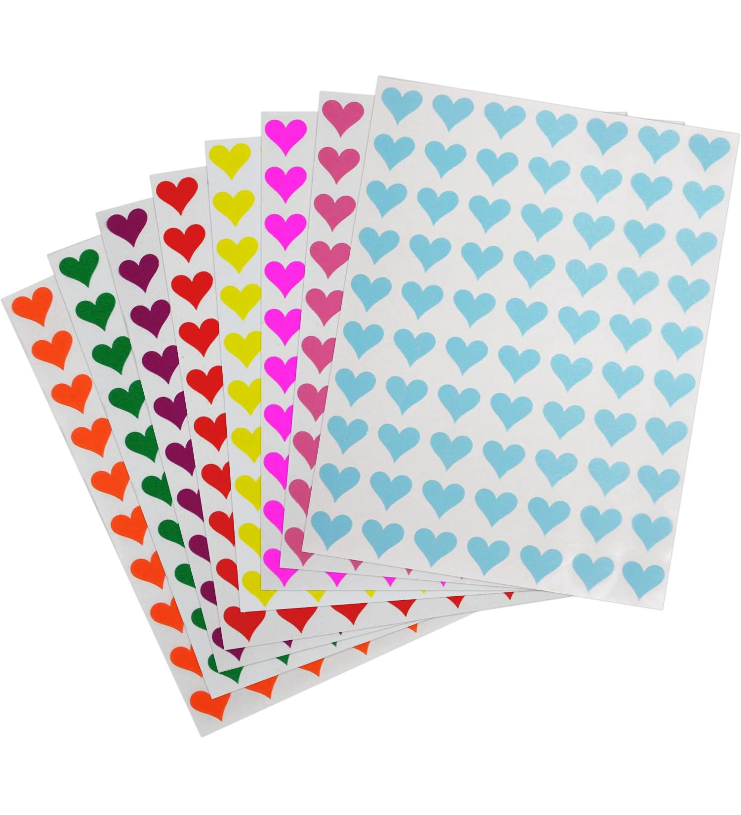 Royal Green 8-Colored Heart Stickers - 0.5 inch 560 Pack - Decorative Label Packaging Arts & Crafts Scrapbooking Stickers - Buy Online on GoSupps.com