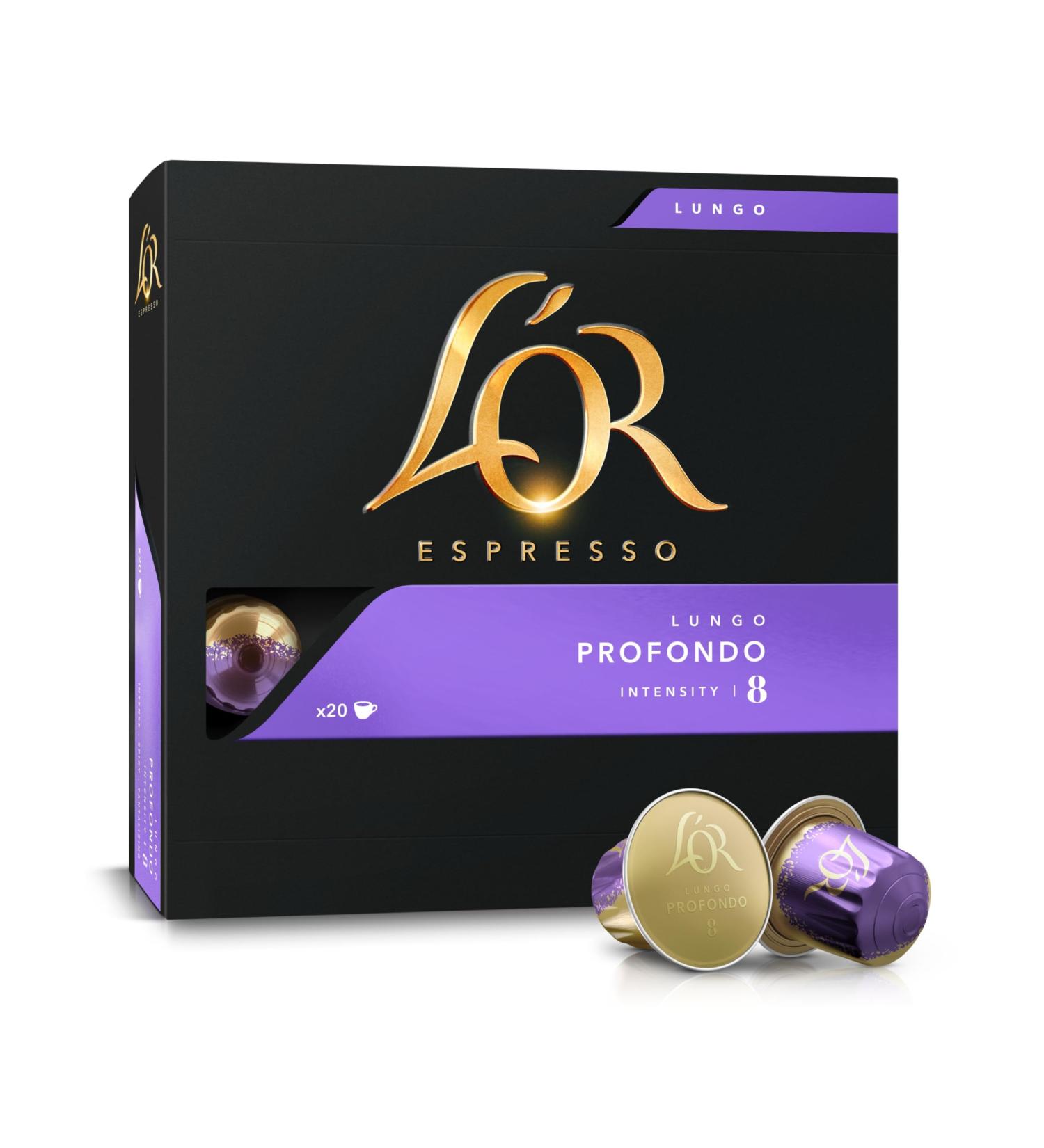 L'Or Espresso Caf Profondo Intensit 8 Aluminum Capsules Compatible with Nespresso Machines - Buy Online on GoSupps.com