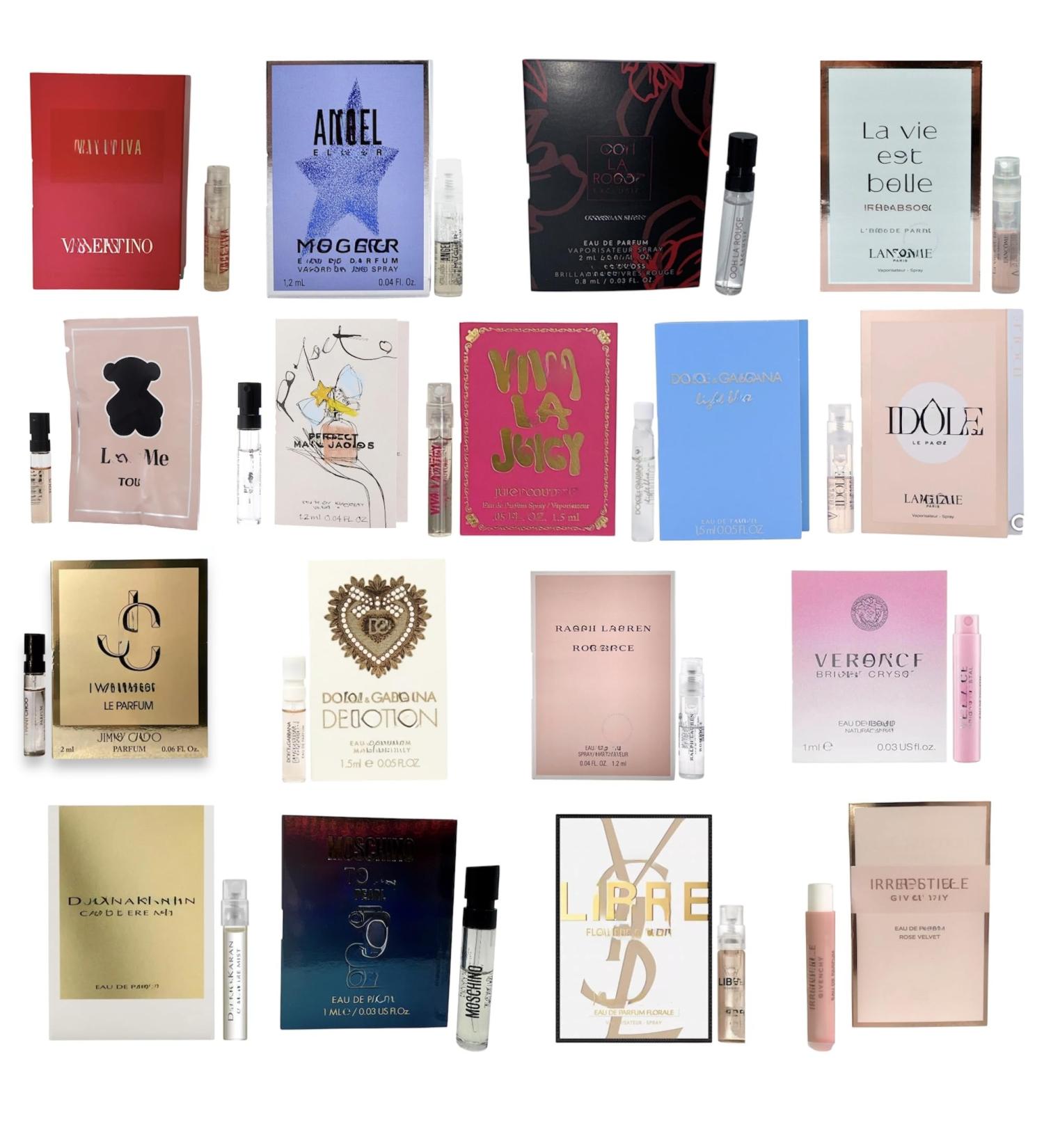 HBDesigner Perfume Sample Set Lot x 20 Sample Vials - High End Fragrance Samples for Women (Pack of 20)
