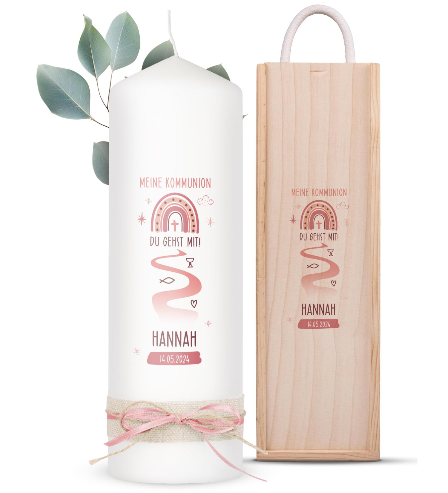 Personalized Amari Communion Candle | 25cm H x 8cm | Custom Design for Boys & Girls | Perfect for Celebrations - Buy Online on GoSupps.com