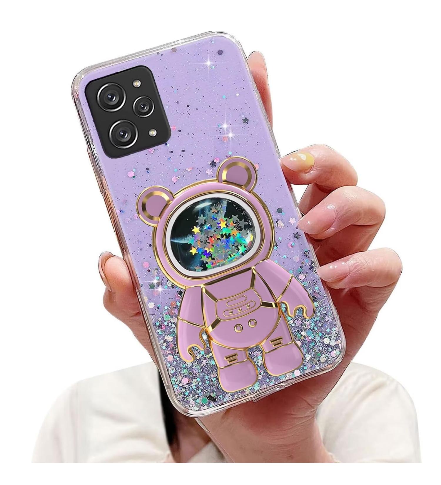 Tivenfezk Nadoli for Xiaomi Redmi 12 - Glitter Astronaut Soft Silicone Phone Case with Hidden Stand | Unique Caricature Design - Buy Online on GoSupps.com