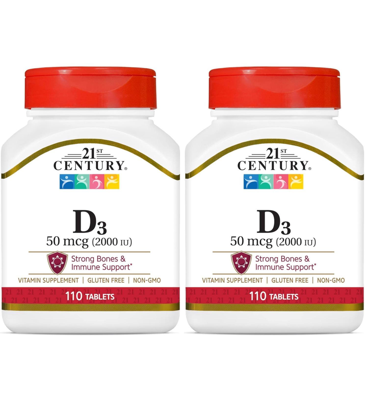 21st Century D3 2000 IU Tablets 110 Count (Pack of 2) - Buy Online on GoSupps.com