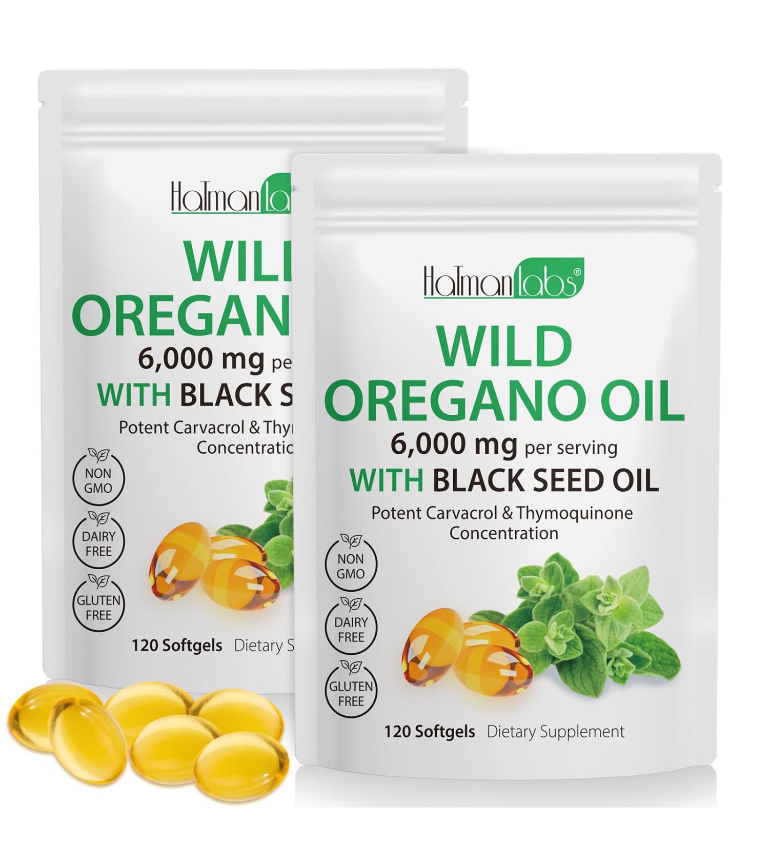Oil of Oregano Softgels 6000mg Per Serving 240 Count | 2 in 1 Formulated with Black Seed Oil 200mg 4X Strength Carvacrol & Thymoquinone | Plant Based Non-GMO & Immune Support 240PCS - Buy Online on GoSupps.com
