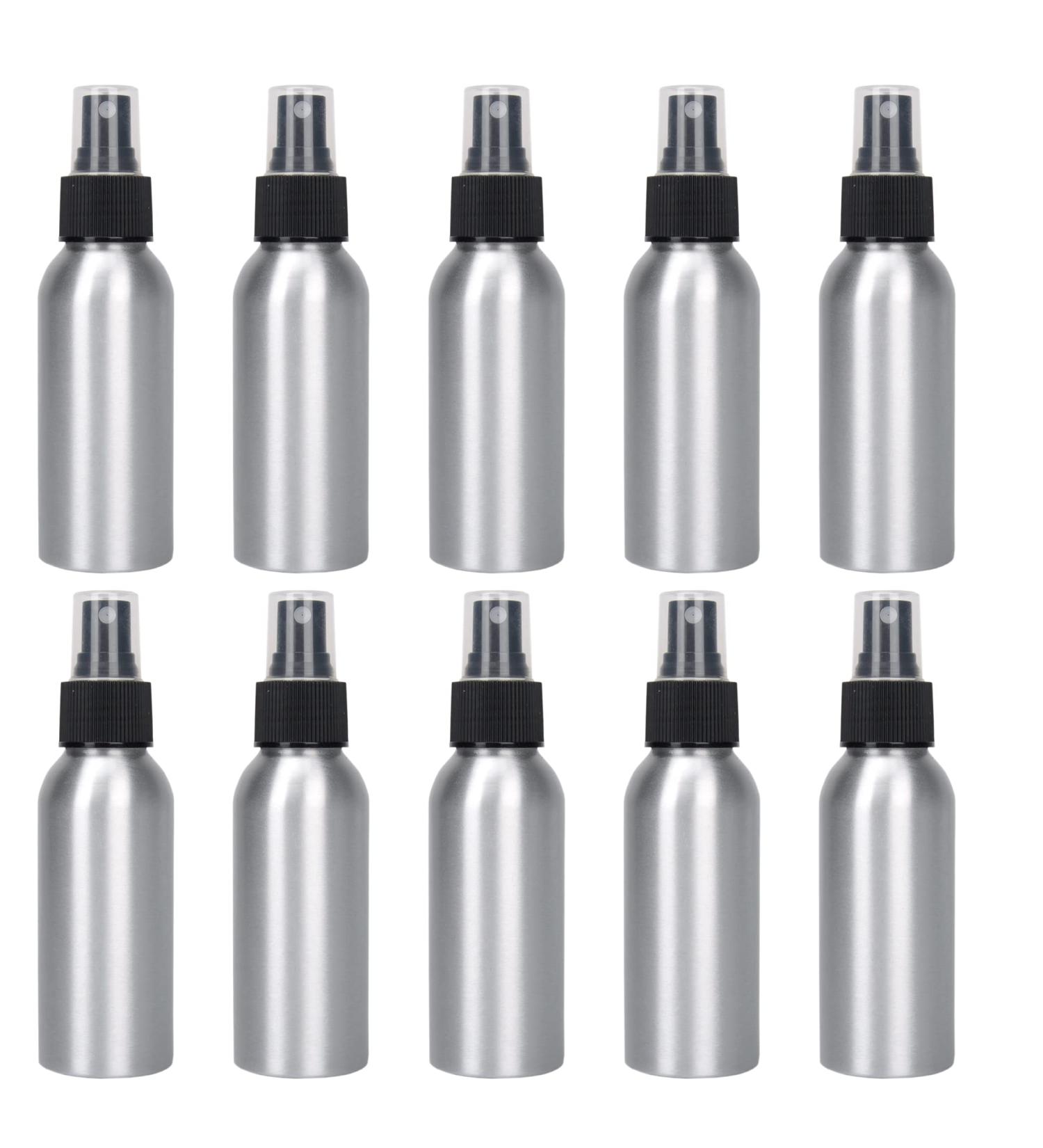 Uheng 10 Pack 1oz Aluminium Fine Mist Spray Bottles - Refillable Perfume Atomizer Essential Oil Cosmetic Travel Container - Black - 30ML - Pack of 10 - Buy Online on GoSupps.com