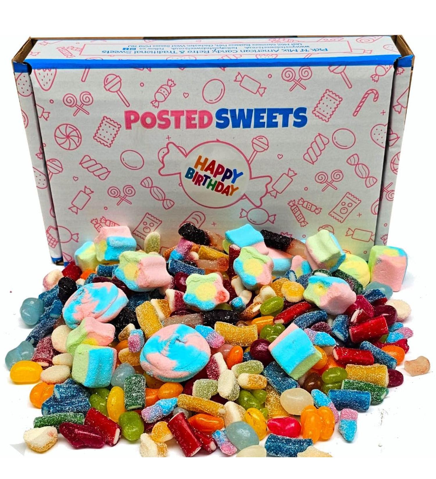 1kg Pick & Mix Happy Birthday Sweet Hamper for Kids, Men & Women | Fizzy & Jelly Celebration Gift Box - Buy Online on GoSupps.com
