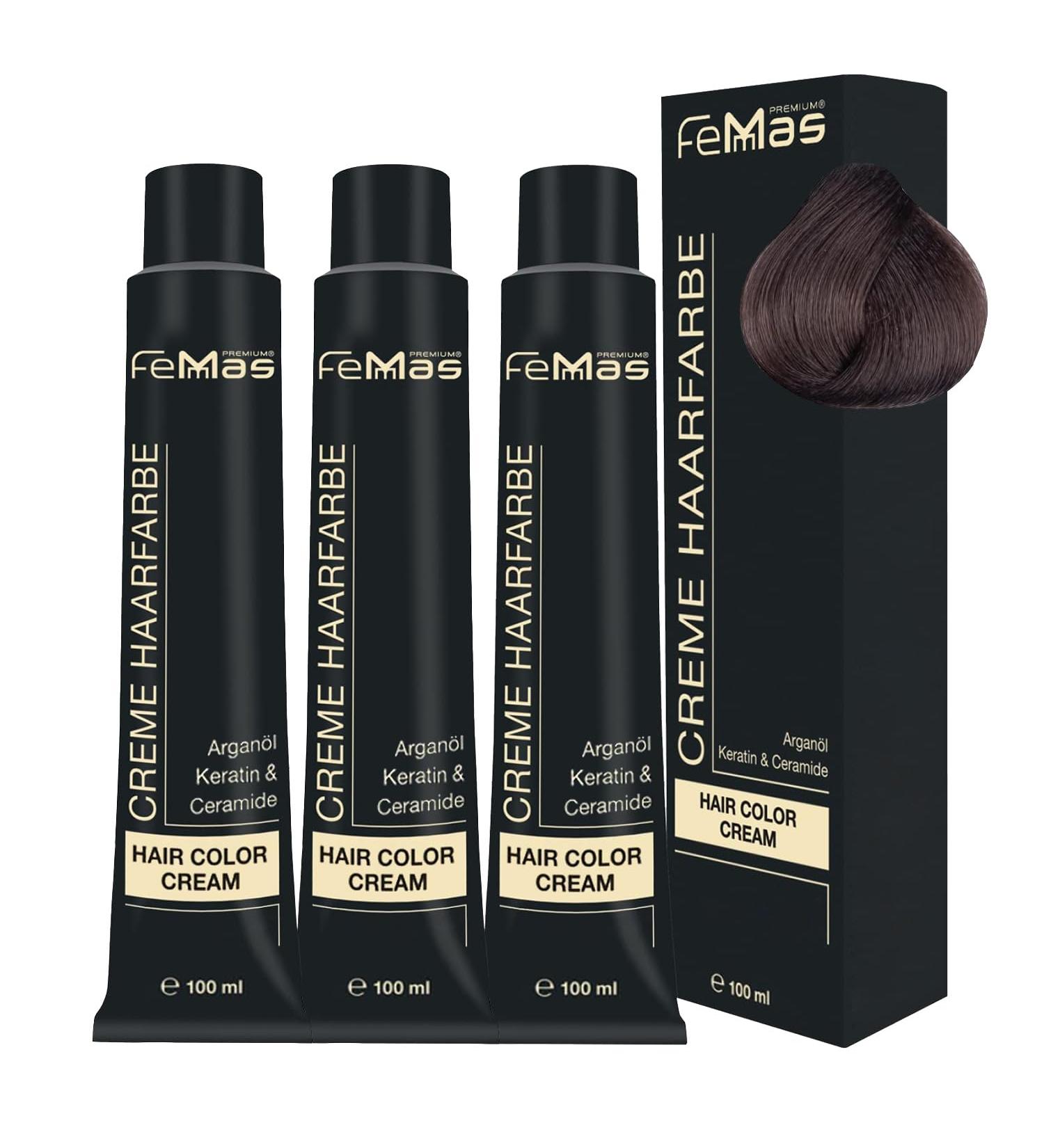 Femmas Professional 3X Light Brown Hair Color 5.0 | Argan Oil Keratin & Ceramids | 100ml Intensive Permanent Tint for Radiant Durable Results - Shop Internationally - Buy Online on GoSupps.com