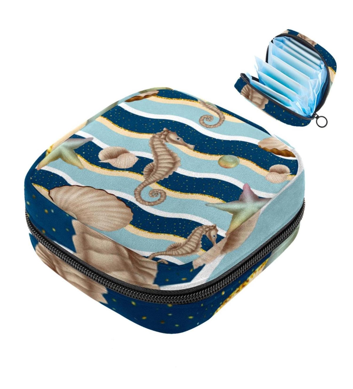 Portable Women s Binding-Up Bags | Aesthetic Seahorse & Mussel Menstrual Cup Bags for Teens | Ideal for First Period & Tampons - International Shipping Available - Buy Online on GoSupps.com