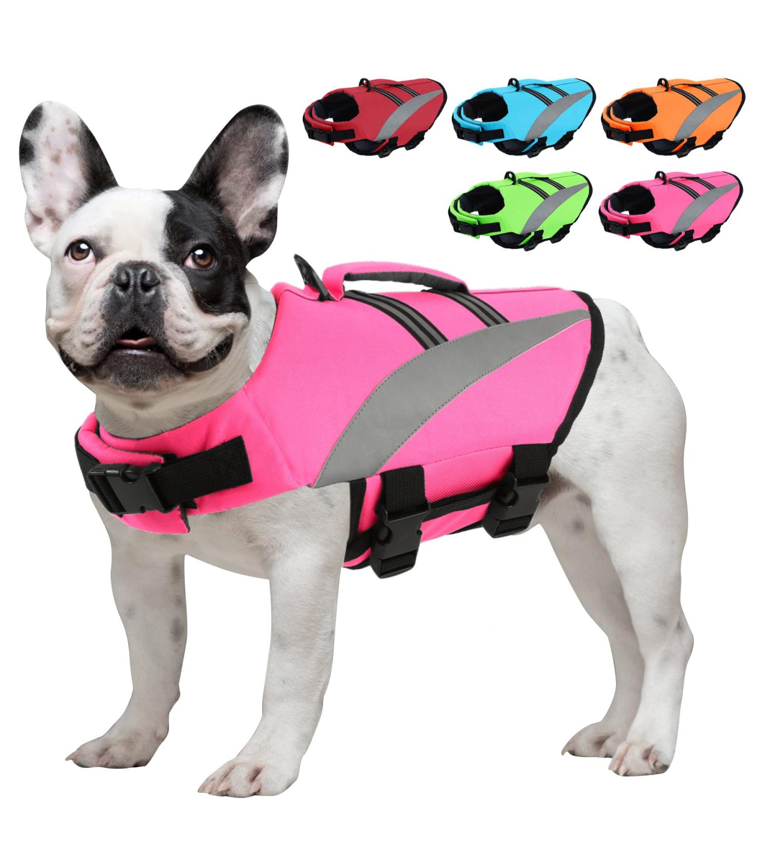 ALAGIRLS Dog Life Jacket - Pink Dog Costume for Swimming Pool Beach & Boating | Size MM 47-61cm - Buy Online on GoSupps.com
