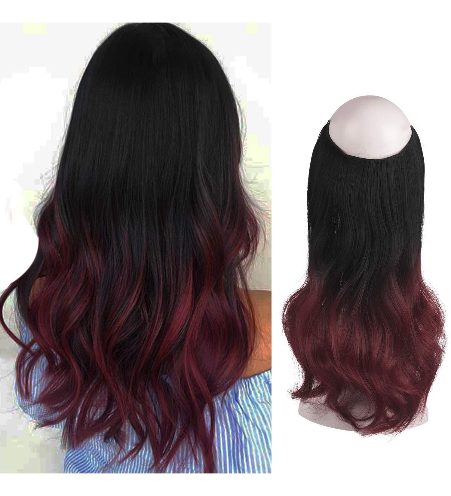 Feshfen Secrets 46cm Long Wavy Hair Extensions | Invisible Synthetic Hairpiece | Pale Ash Blonde Ombre 1BT118# | Shop Now - Buy Online on GoSupps.com