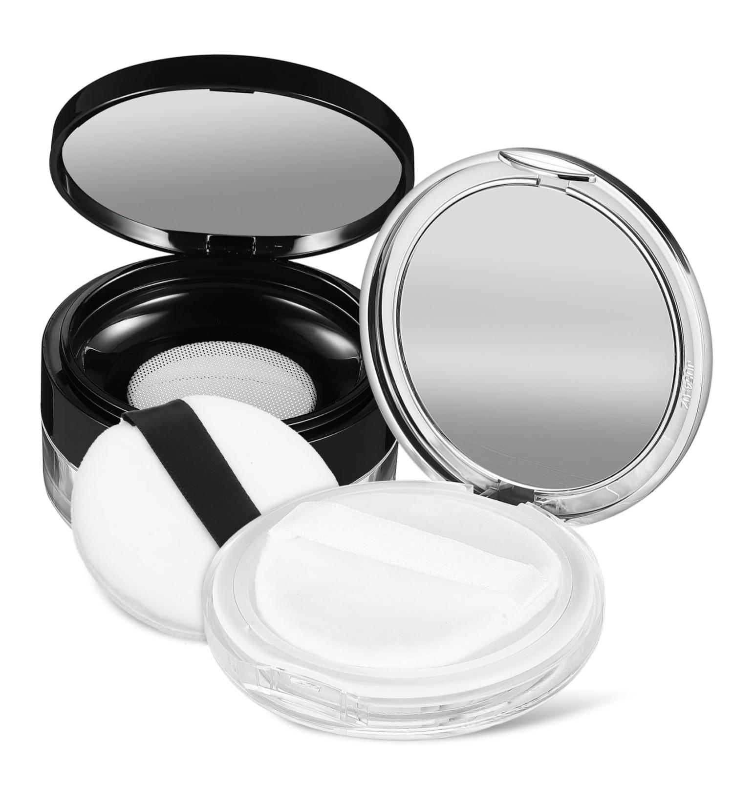  BIUDECO Travel Container with Powder Puff 20g Elastic Mesh 3g Slim Silver Case - Buy Online on GoSupps.com