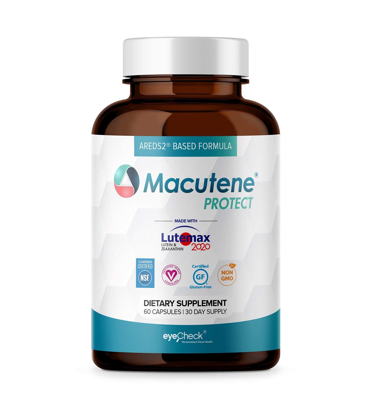 Macutene Protect: Natural Eye Health Vitamins with Bilberry, Zeaxanthin, Lutein | Macular Support Supplement with AREDS2 Formula, Carotenoids, Quercetin, EGCG | 60 Capsules - Buy Online on GoSupps.com