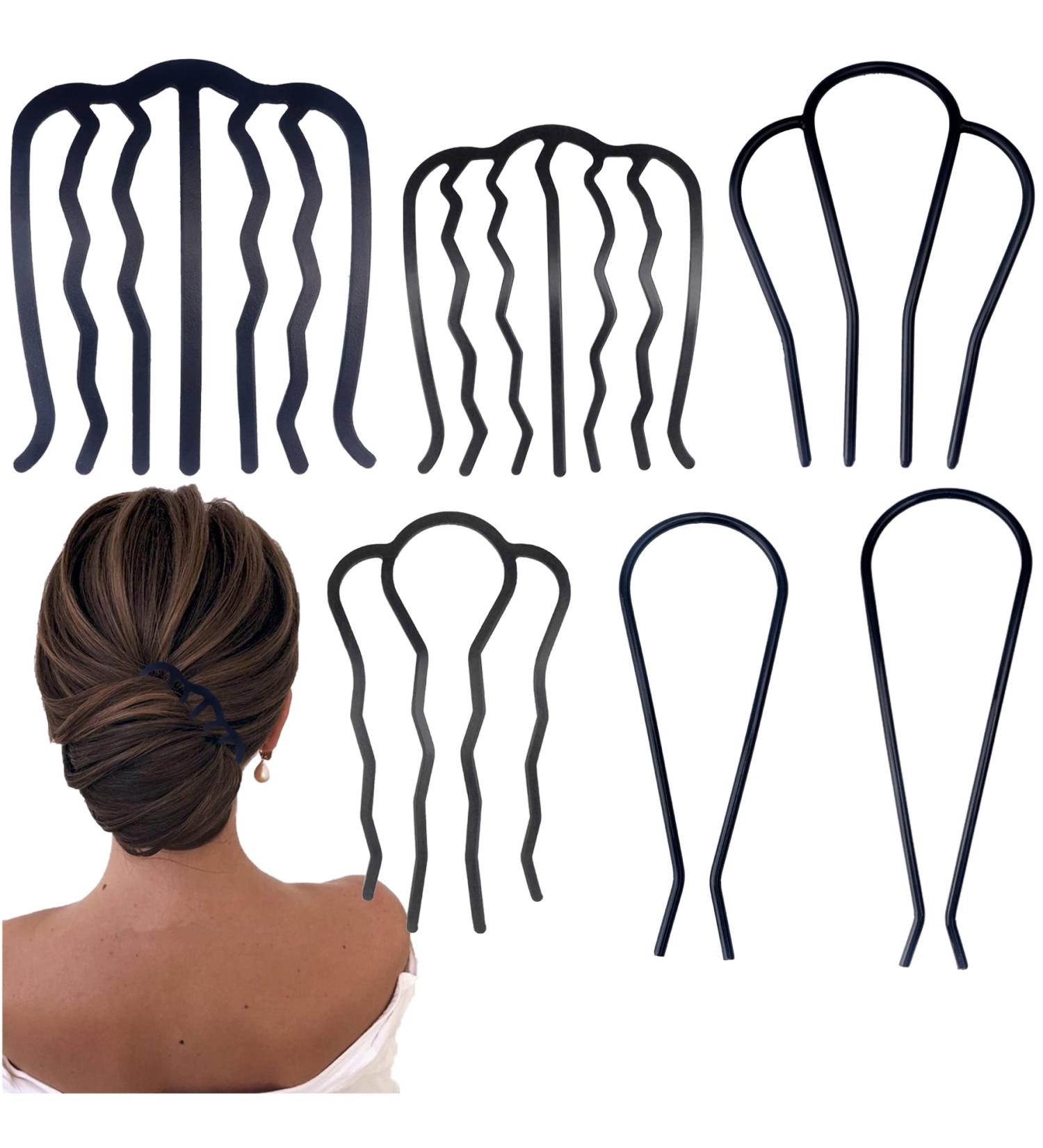 LAPOHI 6 Piece U Shape Hair Combs & Forks Set for Women - Vintage French Twist Hair Accessories - Buy Online on GoSupps.com