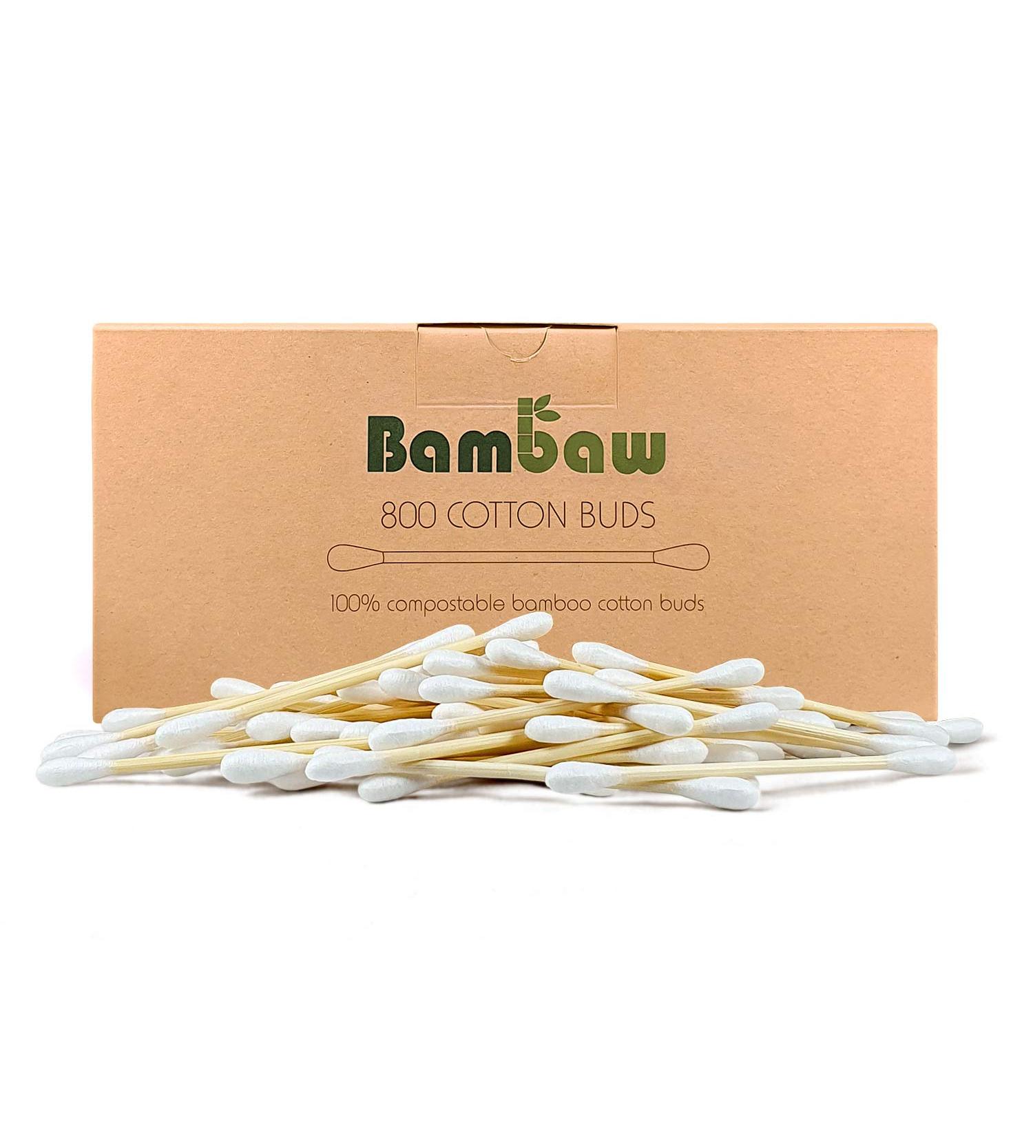 800 Bamboo Cotton Swabs | Eco-Friendly Q-Tips | Plastic-Free Watteb uschen | Zero Waste Ear Cleaners | Sustainable Bamboo Products - Buy Online on GoSupps.com