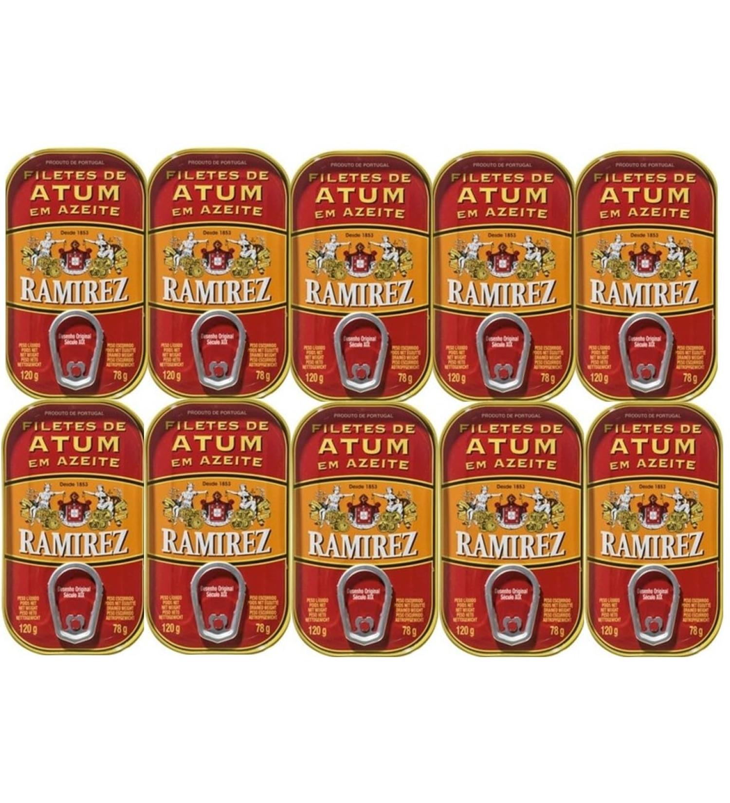 Premium Ramirez Cut Tuna Fillets in Olive Oil - 10 x 120g | Authentic Portuguese Taste Experience | International Shipping - Buy Online on GoSupps.com