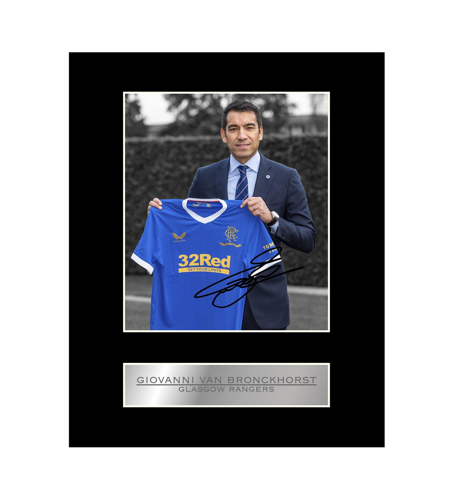 Giovanni Van Bronckhorst Pre Printed Signed Mounted Photo Display Glasgow Rangers #01 Printed Autograph Picture - Buy Online on GoSupps.com