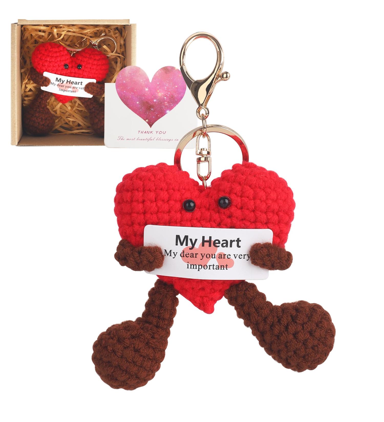 ONECOCOA Valentines Day Gifts for Her/Him Heart Crochet Keychain Positive Potato Funny Gift For Best Friends Men Women Boyfriend Girlfriend Husband Wife Anniversary Valentine's Day Gifts Heart-2 - Buy Online on GoSupps.com