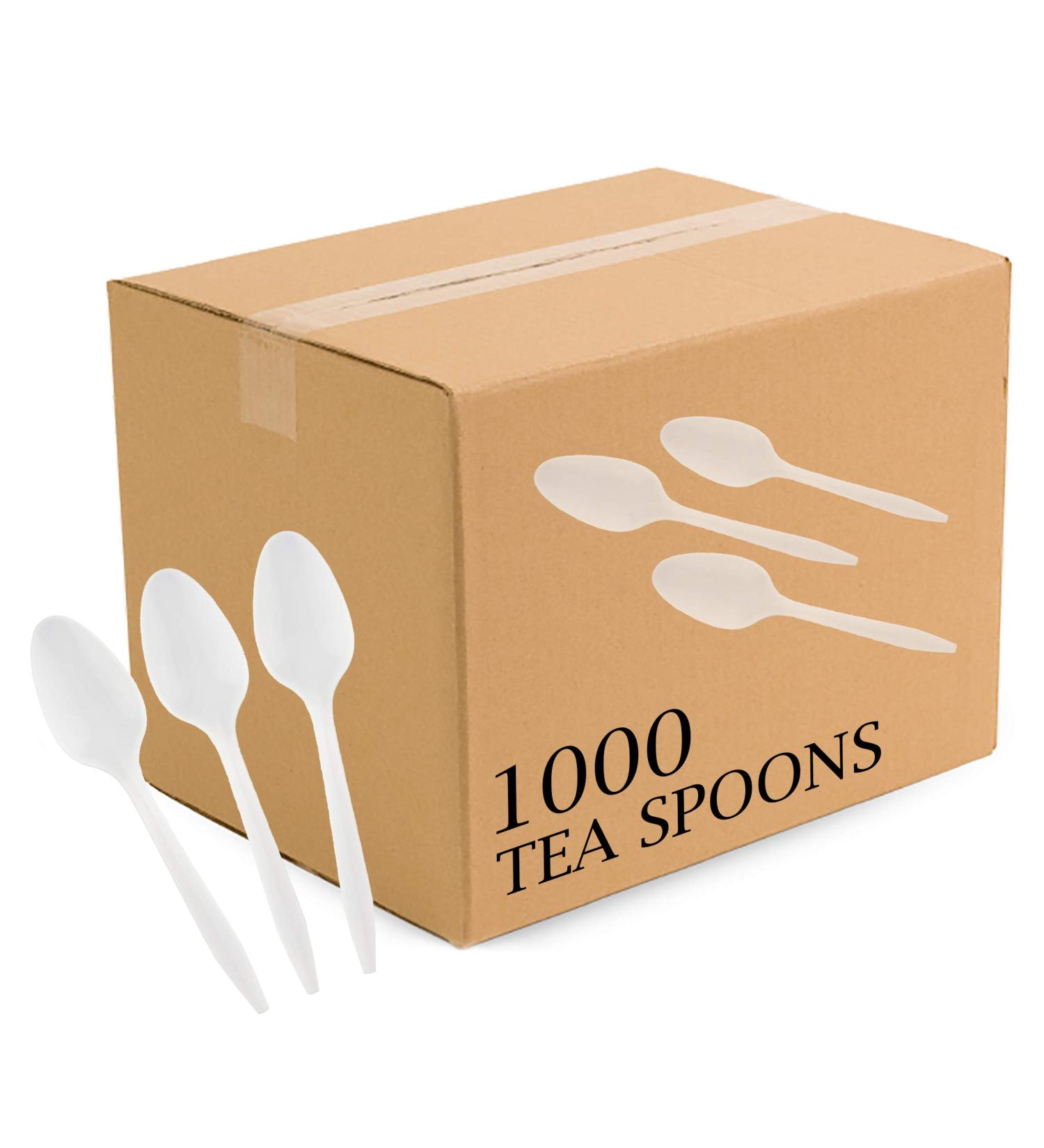 PLASTICPRO White Tea Spoons - 1000 Count | Medium Weight Disposable Silverware - Buy Online on GoSupps.com