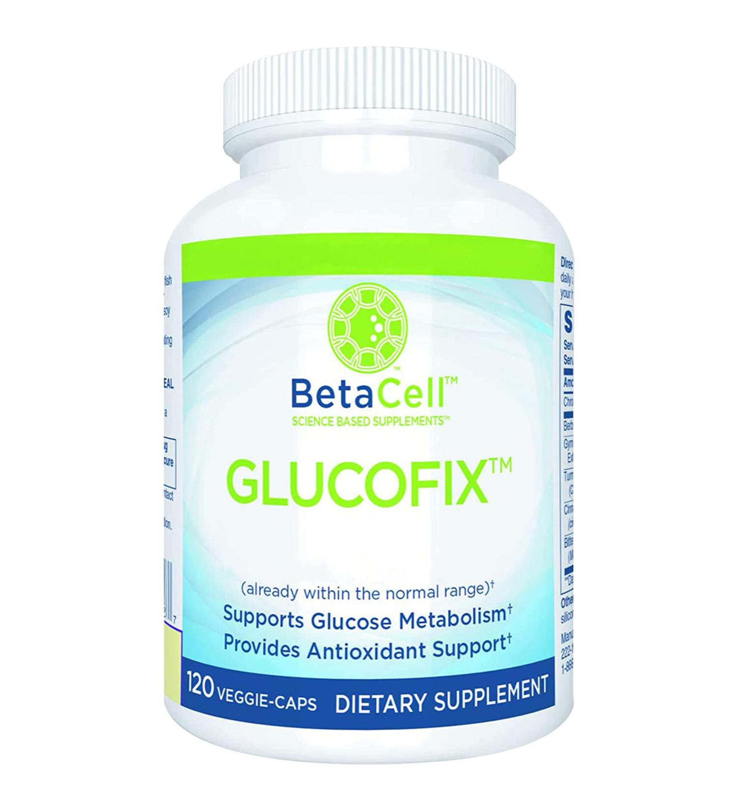 Glucofix Supplement - 120 Vege Caps - Berberine & Cinnamon Pills for Glucose Support with 6 Vital Nutrients - Buy Online on GoSupps.com