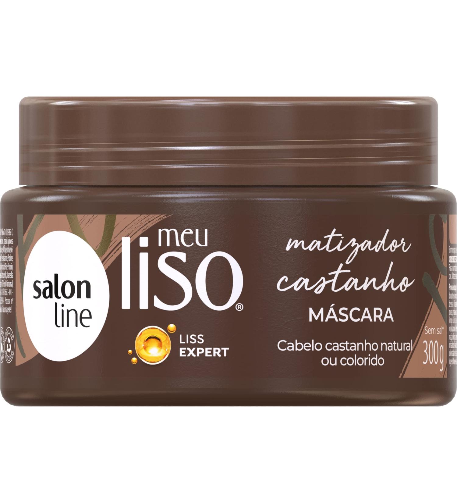 Salon Line - Linha Tratamento (Meu Liso) - Mascara Matizadora Castanho Radiante 300 Gr - (Treatment (My Straight) Collection - Brassiness Control Radiant Brown Net 10.58 Oz)