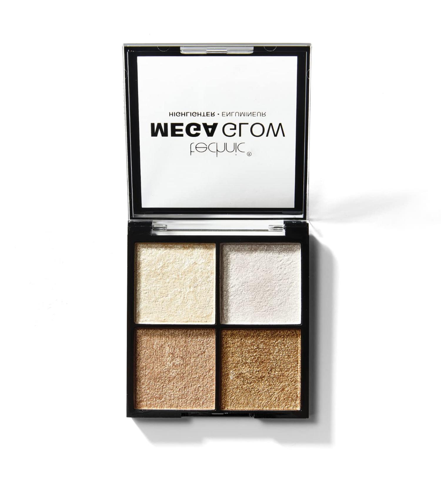 Technic Mega Glow Highlighter Palette - 4 Highly Pigmented Shimmer Powders for All Skin Tones - 10g - Buy Online on GoSupps.com