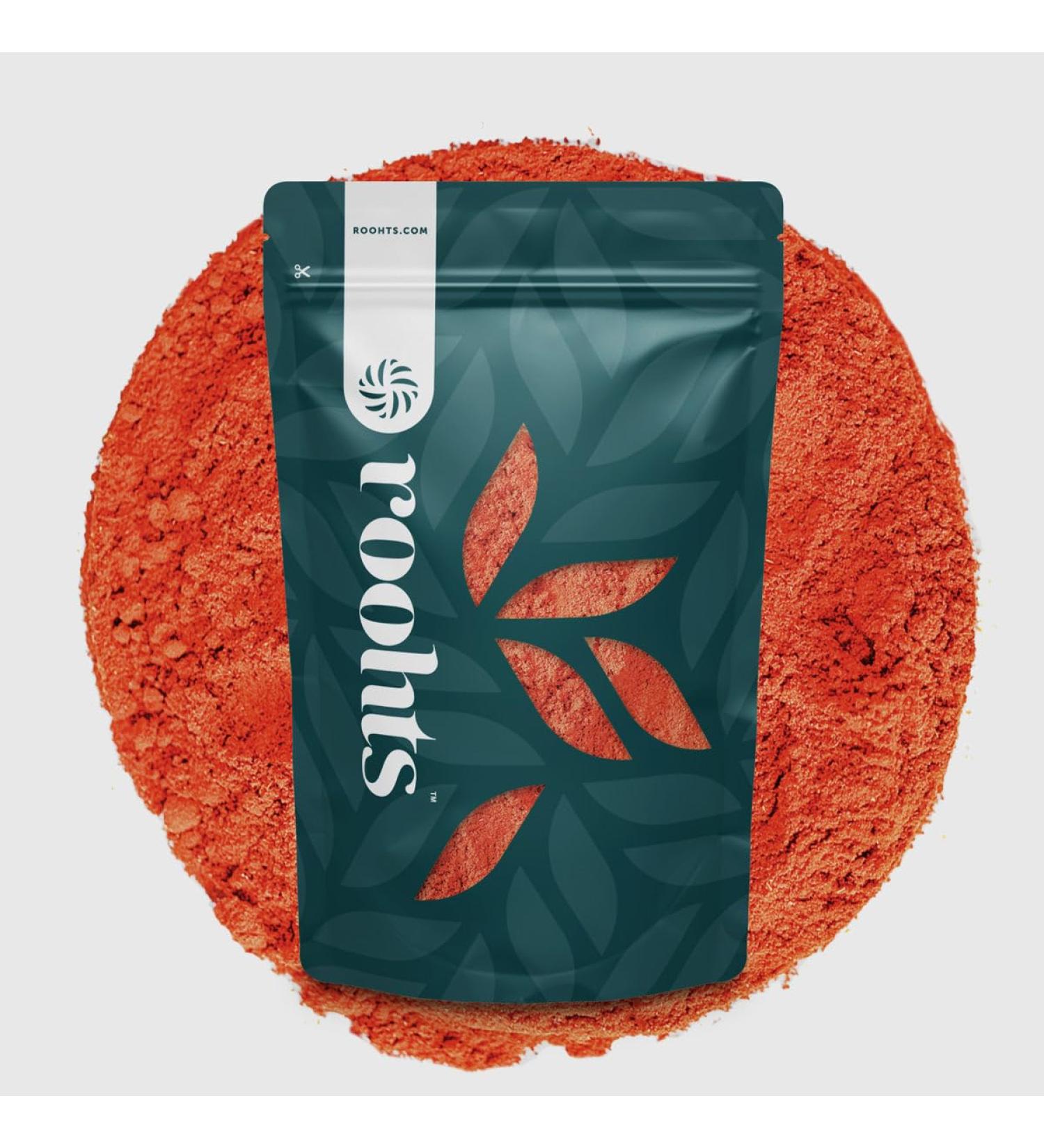 Roohts | 50g | Cayenne Pepper | Seasoning | Chilli Powder | Vegan | Premium Quality | 100% Natural | Ground Powder | Aroma | Smoky Flavour - Buy Online on GoSupps.com