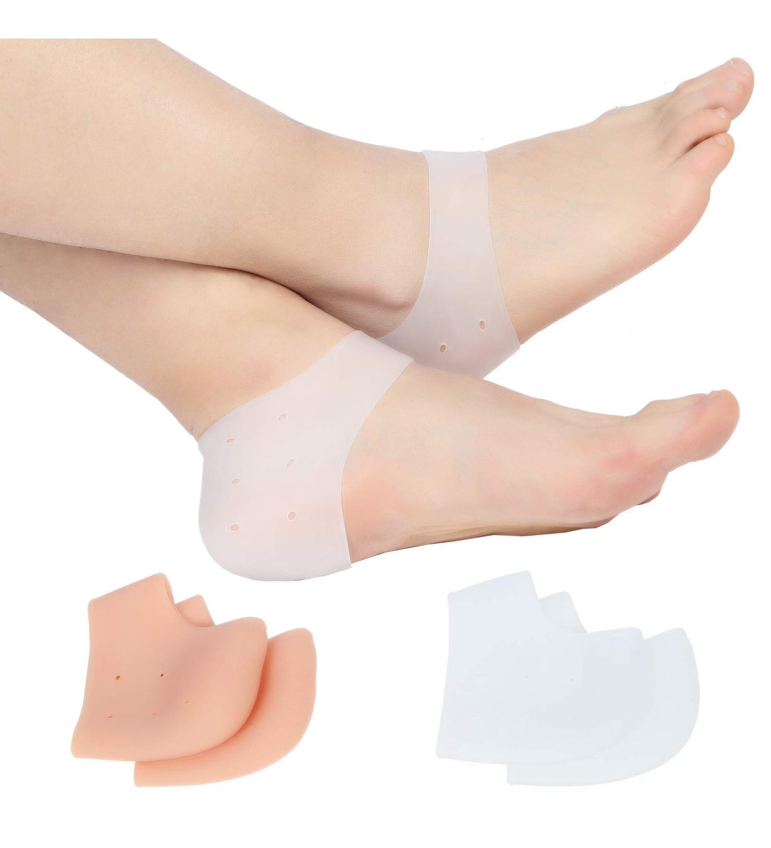 Gel Heel Protectors Pads - Pain Relief for Feet Pressure Sores, Heel Spur, Achilles Tendinitis - 2 Pair Pack - Buy Online on GoSupps.com