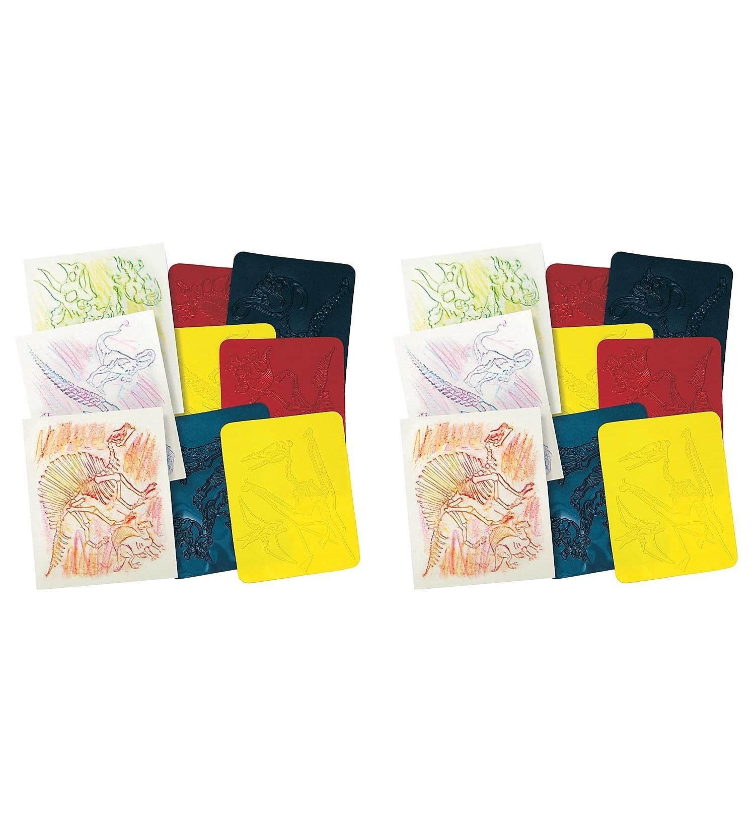 Roylco Dinosaur Rubbing Plates Clear 6 Per Pack 2 Packs (R-5823-2)