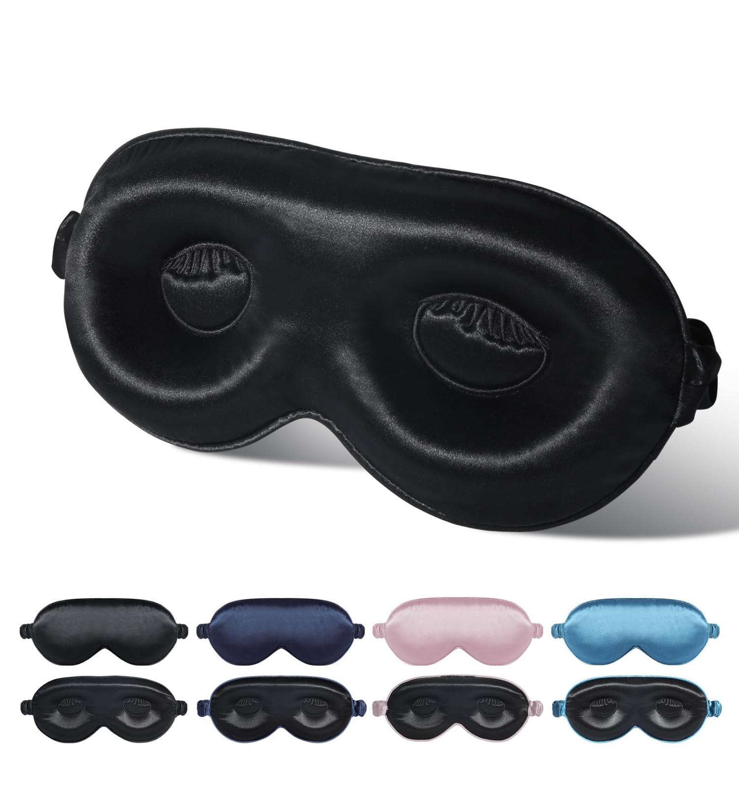 Shop BeeVines 3D Sleep Mask - 22 Momme Mulberry Silk Eye Masks 2 Pack Weighted Blindfolds for Men & Women - Ultimate Light Blocking for Relaxation - Buy Online on GoSupps.com