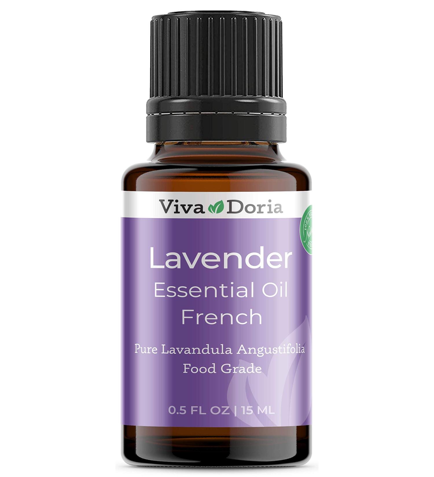 Viva Doria 100% Pure Lavender French Essential Oil, Undiluted, Food Grade, 15 mL (0.5 Fluid Ounce) 0.5 Fl Oz (Pack of 1)