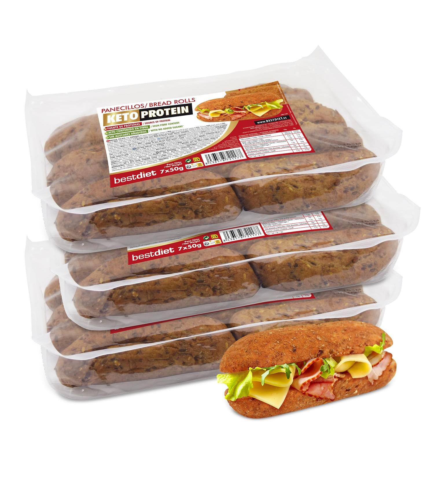 Bestdiet Keto Protein - Panecillos Proteicos Keto Bajos en Az car Alto en Fibra y Prote nas Saciantes y Quemagrasas con Trigo Avena Soy. (Pack of 3 Packs of 390g) - Buy Online on GoSupps.com