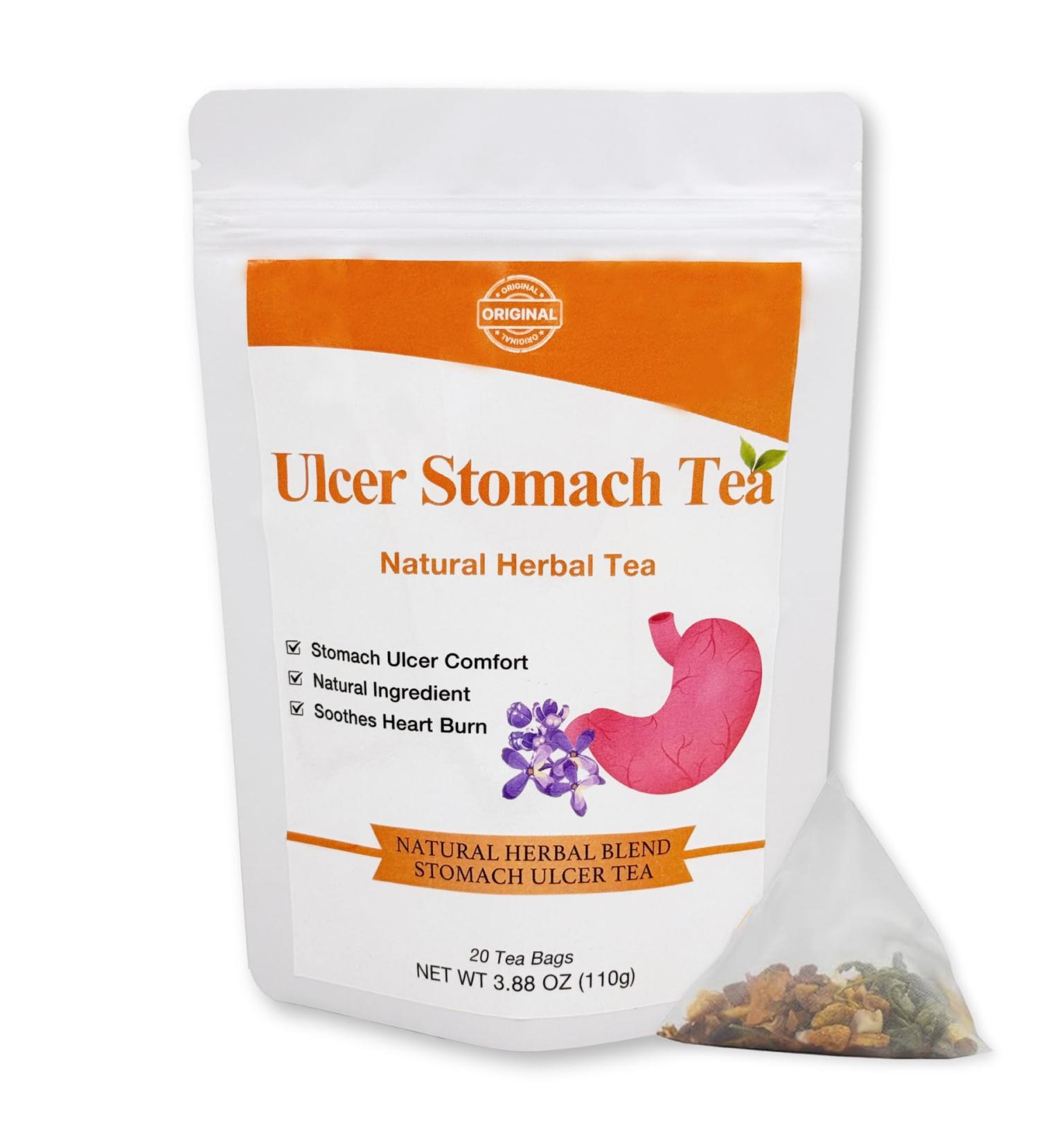 Siyolaherb Natural Ulcer Stomach Ease Tea for Gastritis and Ulcer Discomfort 20 Gastritis Stomach Soothe Herbal Tea for Digestive & Ulcer Heartburn with 10 Kinds of Natural Ingredients - Buy Online on GoSupps.com