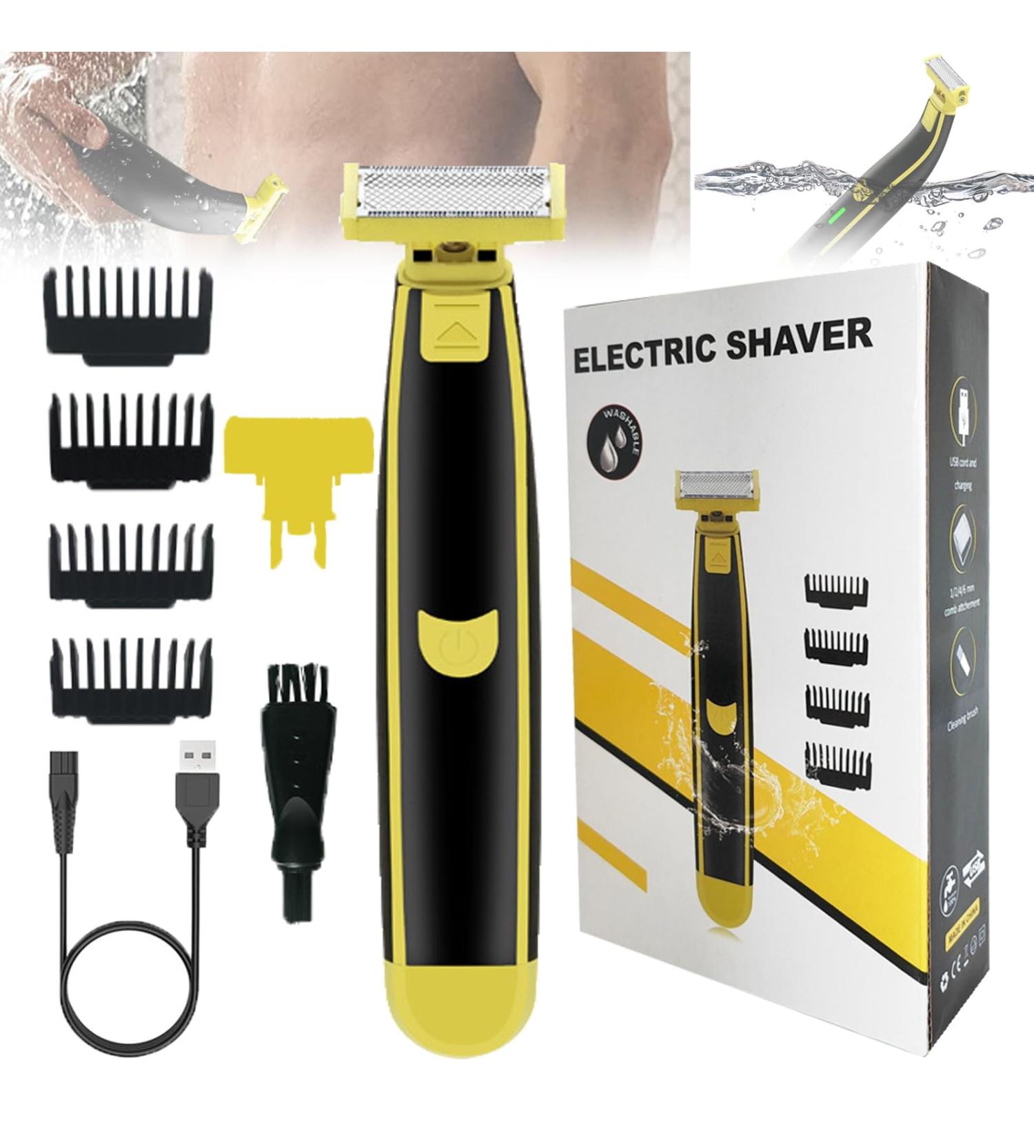 Stellaya Shaver Stellaya Wet and Dry Shaver Full Body Washed Wet & Dry Shaver with 4 Types of Limited-Length Combs Waterproof Male Hygiene Razor Electric Body Hair Trimmer for Men (#02) - Buy Online on GoSupps.com
