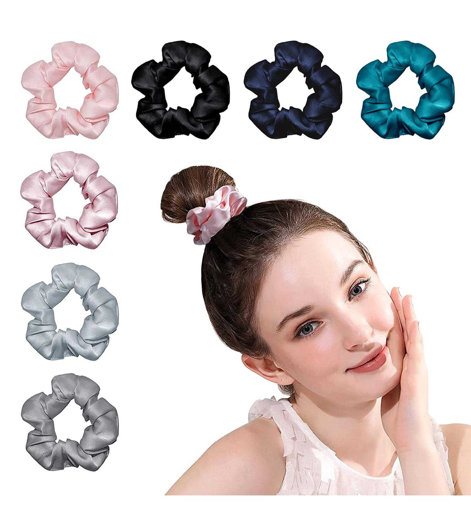 Olesilk 100% Silk Hair Ties - 7 Colors Luxury Scrunchy Hair Bands for Women & Girls | Soft Durable & Stylish Hair Jewelry - Buy Online on GoSupps.com