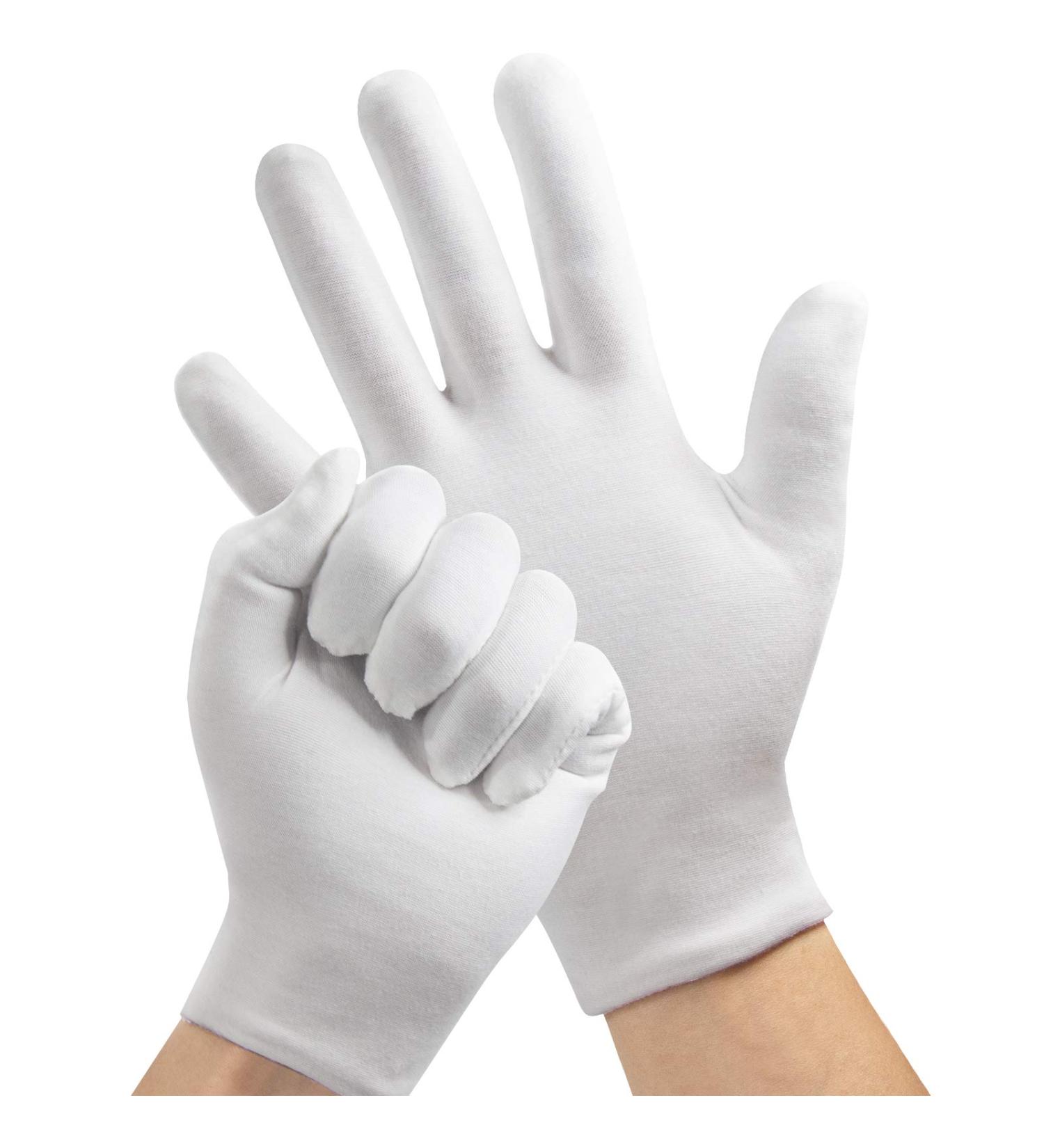 7 Pairs White Cotton Gloves for Dry Hands - Moisturizing Overnight Eczema Relief - Washable One Size Fits All - Buy Online on GoSupps.com