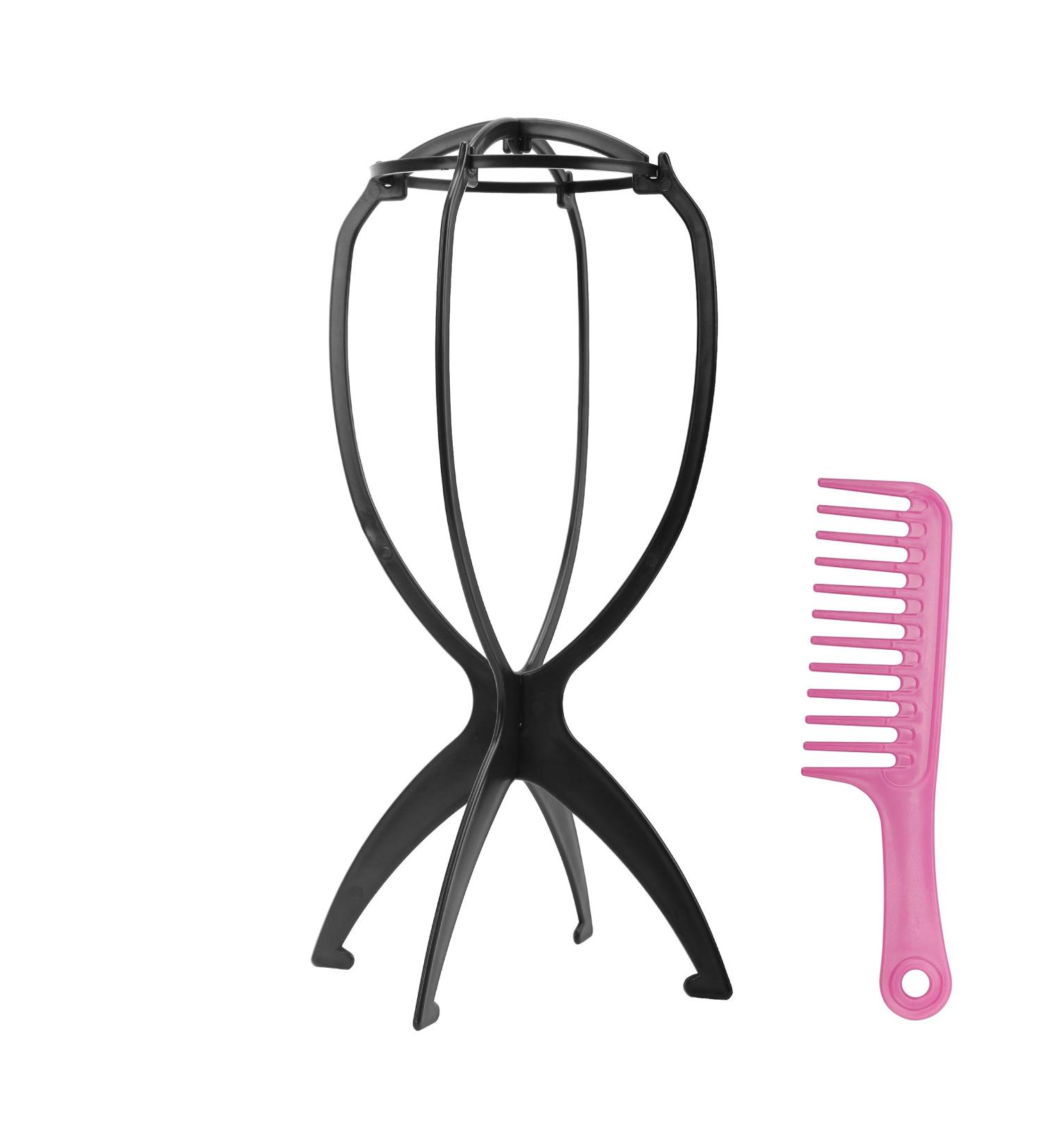 Portable Collapsible Wig Stand Holder for Multiple Wigs - Durable & Travel-Friendly - Black - Buy Online on GoSupps.com