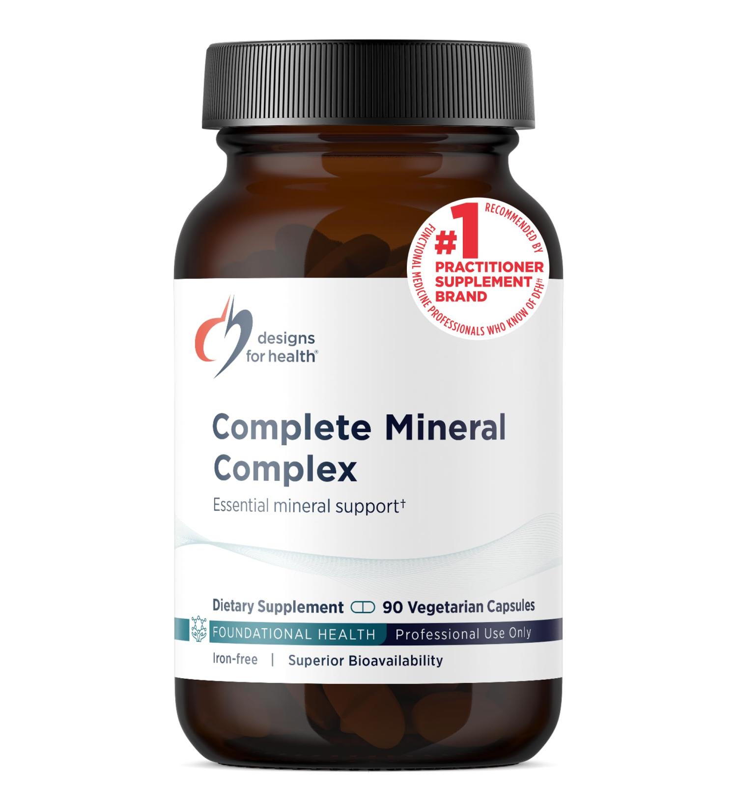 Designs for Health Complete Mineral Complex - Essential + Trace Minerals Supplement with Magnesium Malate Chromium Zinc + More - Iron-Free Multi Minerals Blend - Vegan + Gluten Free (90 Capsules) Standard Packaging - Buy Online on GoSupps.com