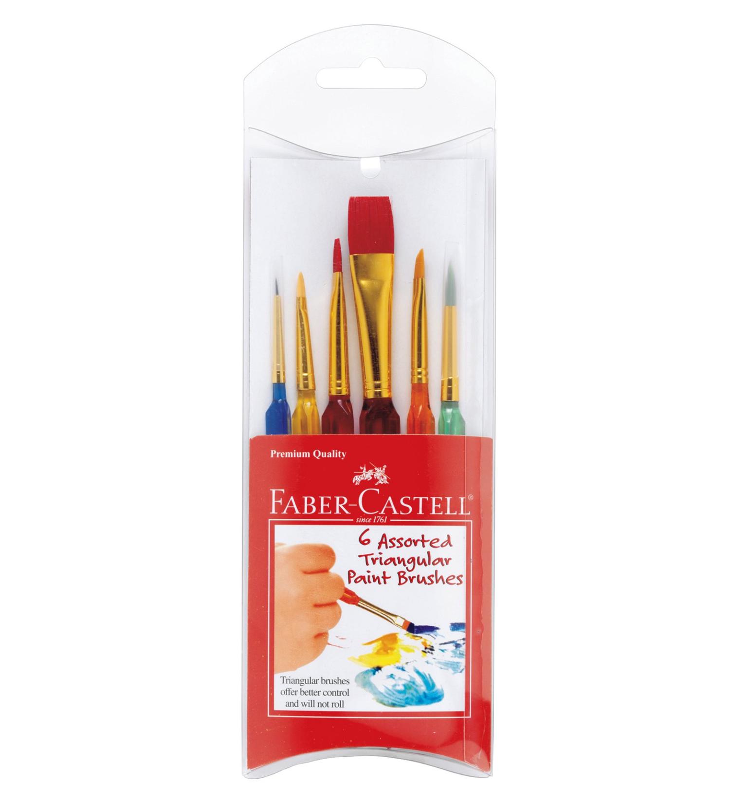 Faber-Castell Triangular Paint Brush Set - 6 Assorted Sizes for Kids - Buy Online on GoSupps.com