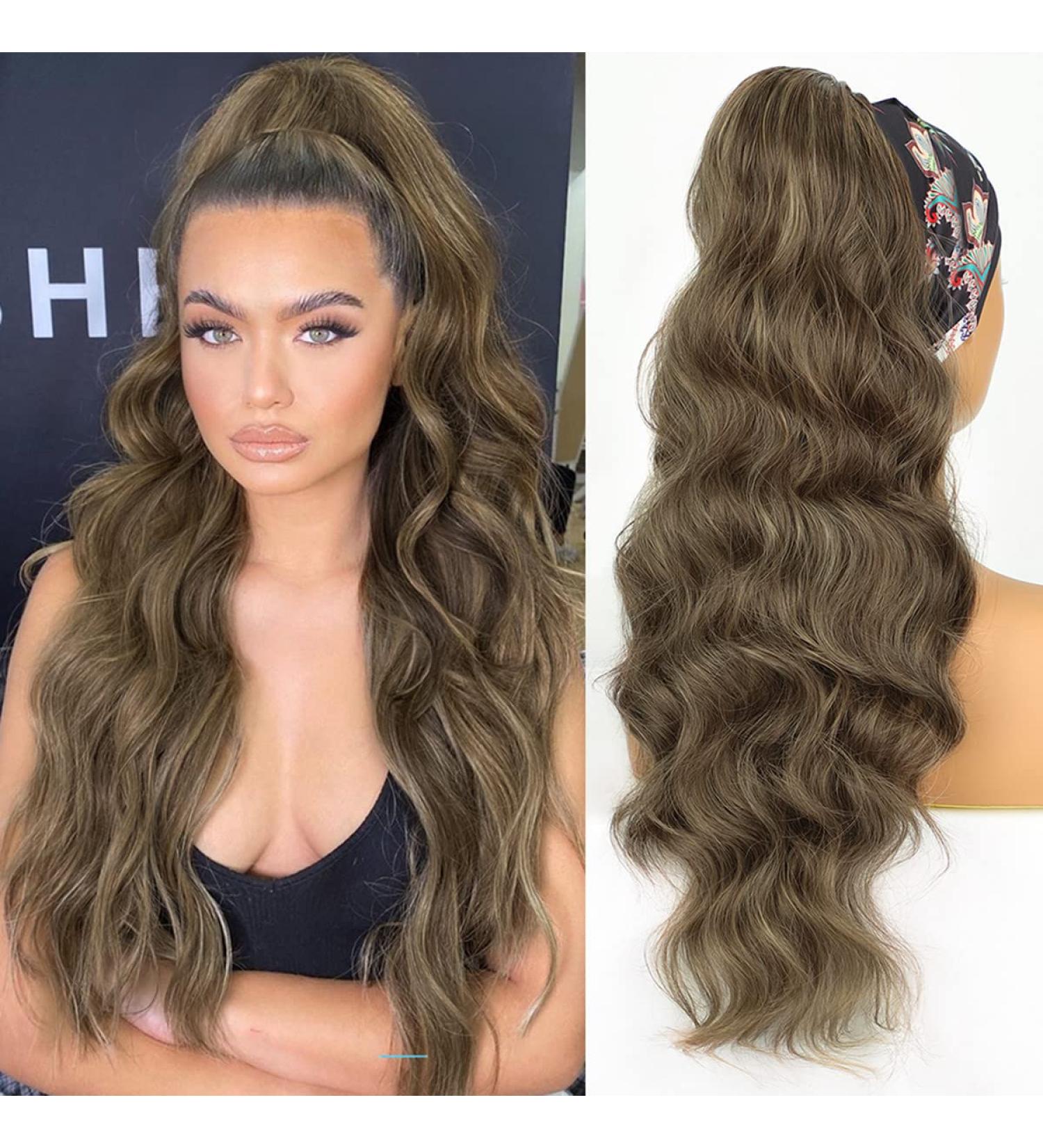 Pferdeschwanz Hair Extension Clip | Natural Brown Afro Curly Ponytail 63cm - Long Hair Accessories for Braids - Buy Online on GoSupps.com