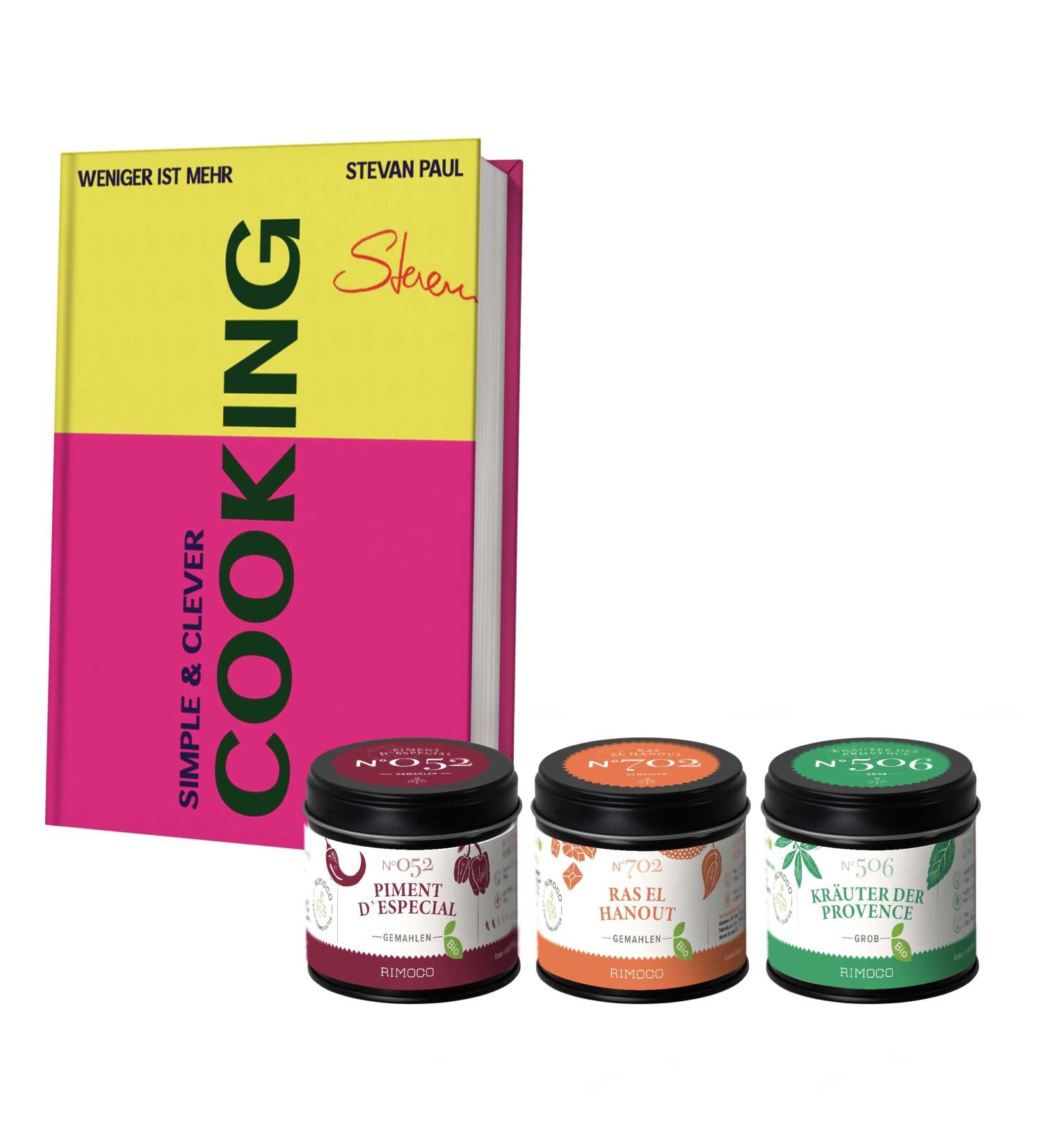 Rimoco Gift Set Simple & Clever Cooking - Cookbook & Gourmet Spices for Creative Cooking - Buy Online on GoSupps.com